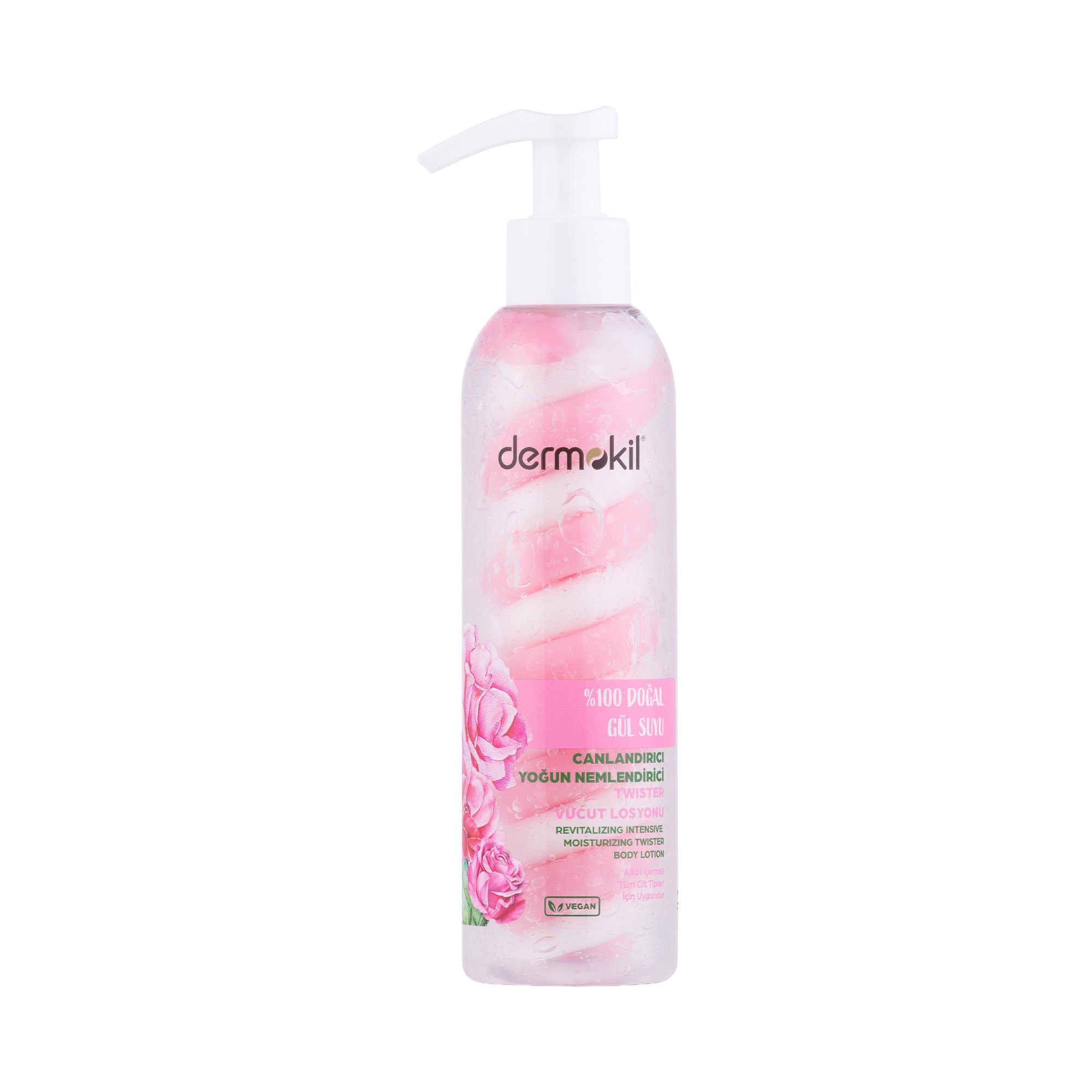 %100 Doğal Gül Suyu Canlandırıcı Yoğun Nemlendirici Twister Vücut Losyonu 200 ml