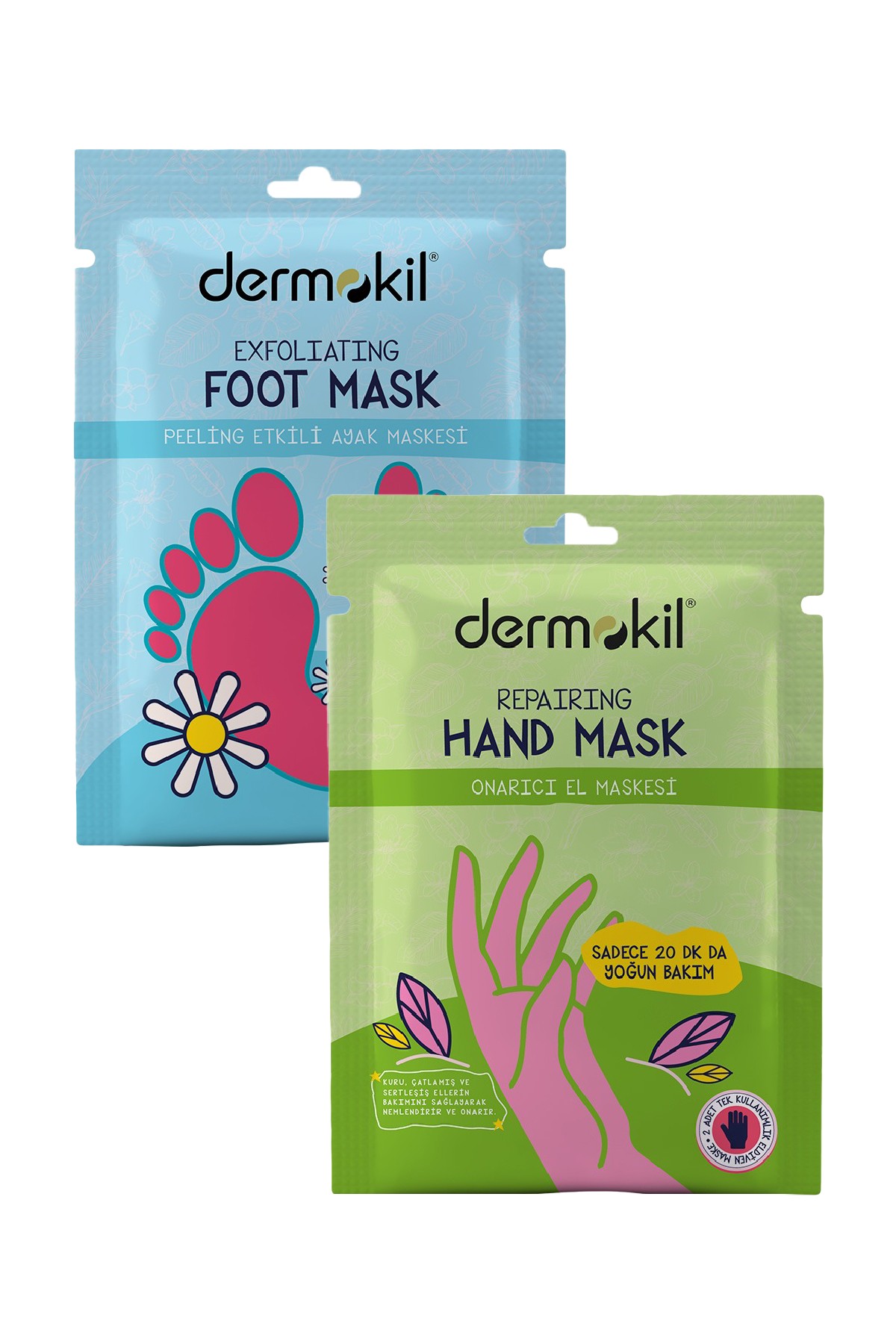 Peeling Effective (Peelable) Foot Mask 30 ML + Repair Hand Mask 30 ML 2 Set