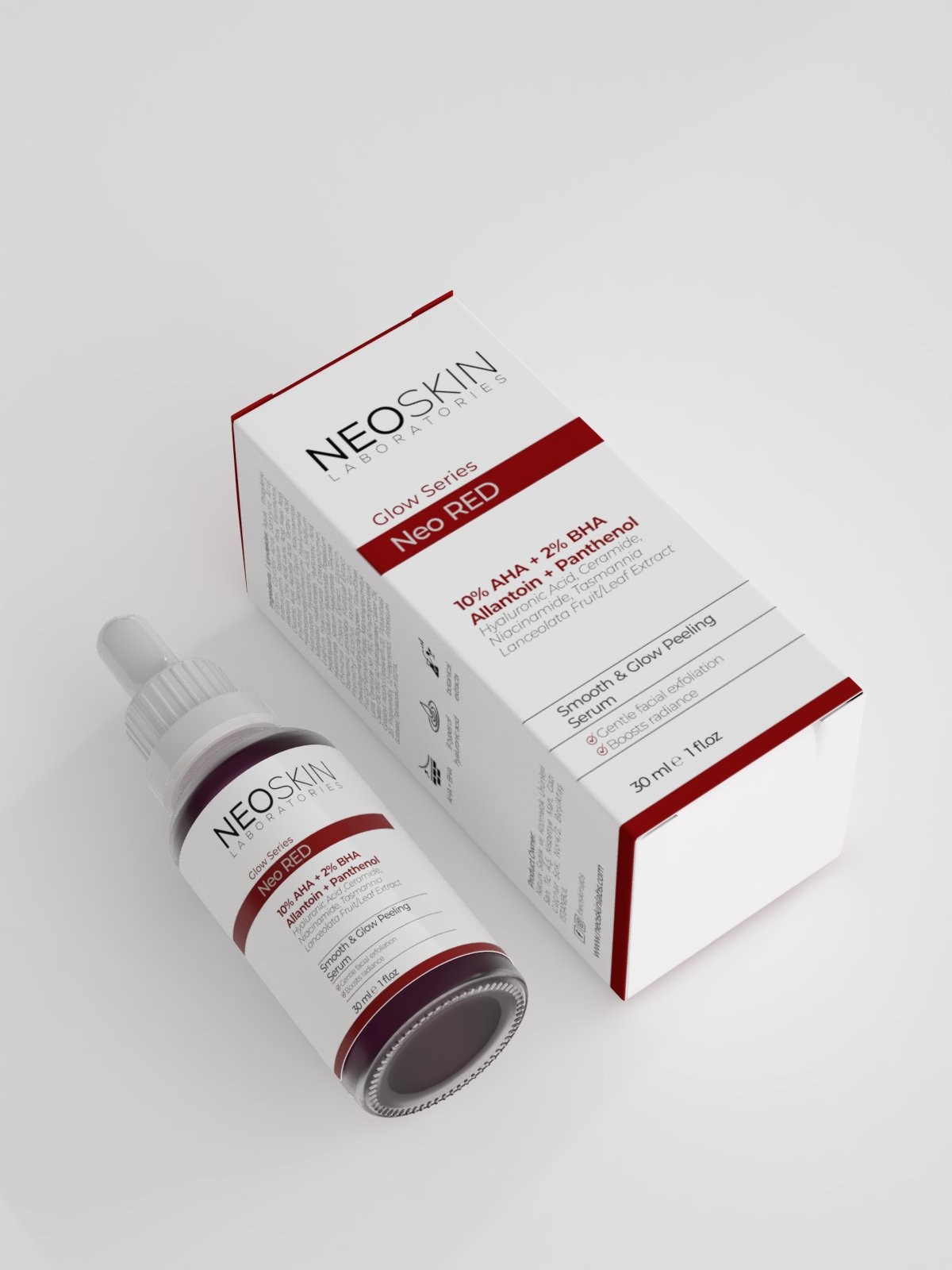 Neo Red Serum- Yenileyici, Pürüzsüzleştirici, Işıltı arttırıcı Peeling Serum 30 ml