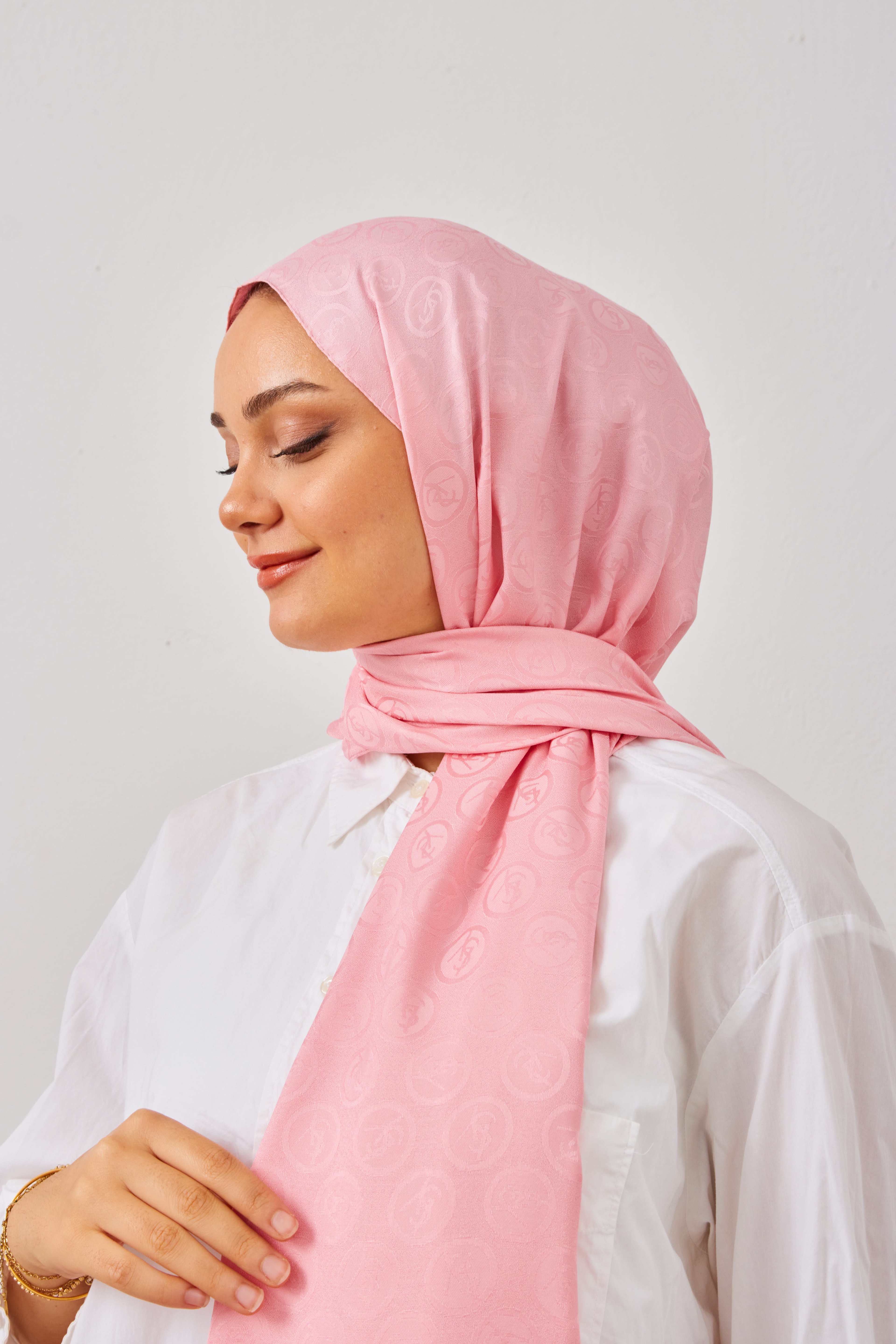 LYS Desen Şal - Toz Pembe