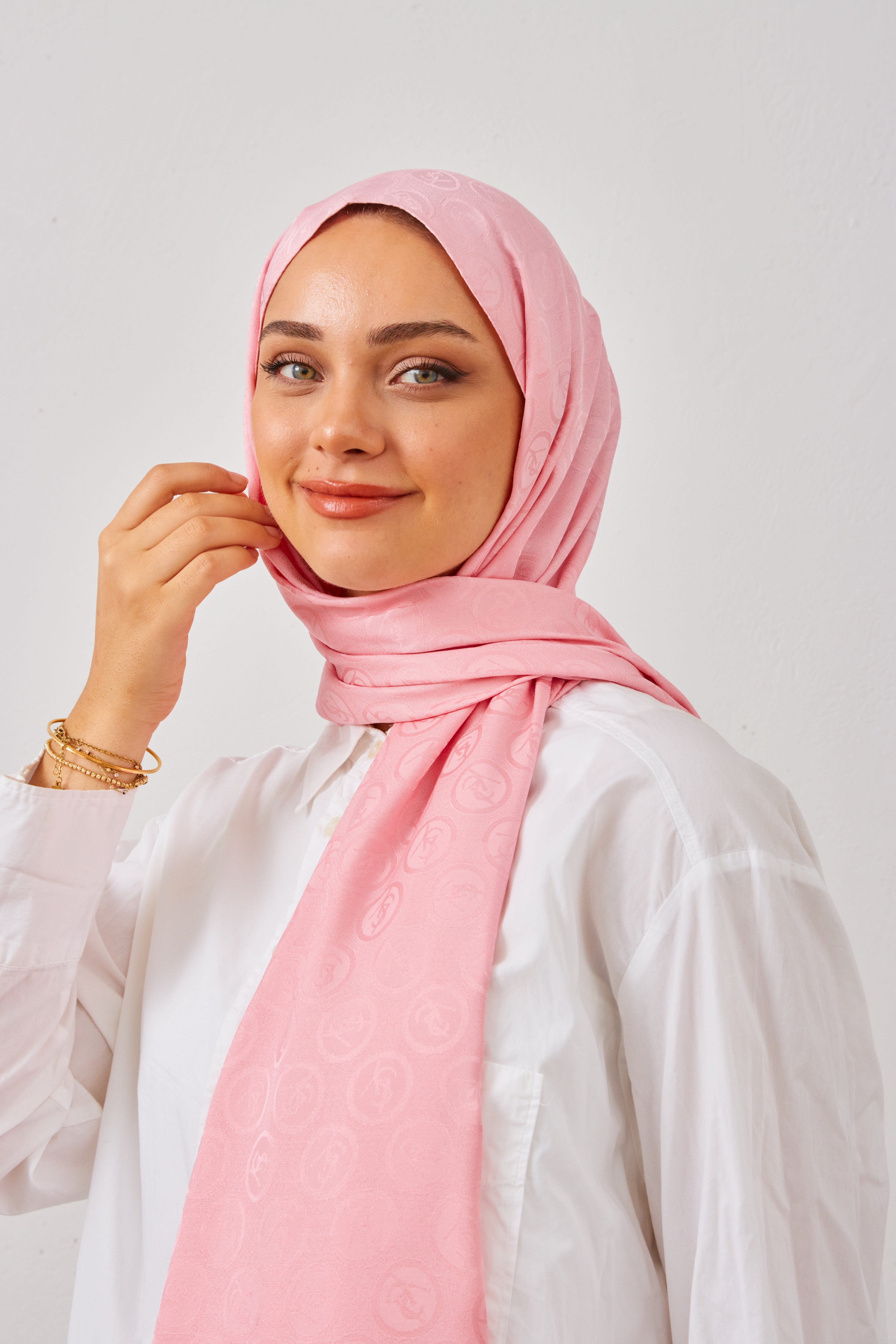 LYS Desen Şal - Toz Pembe