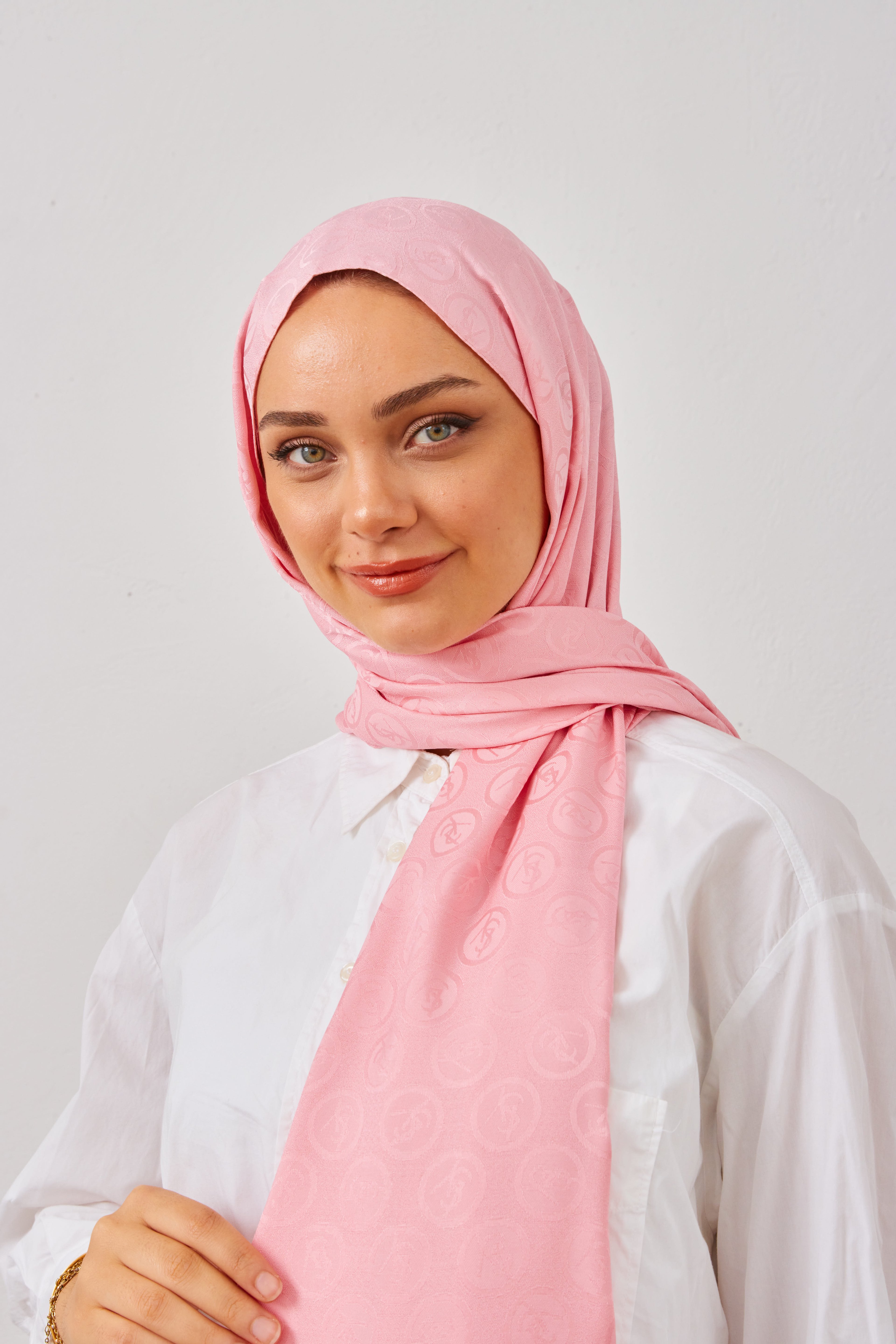 LYS Desen Şal - Toz Pembe