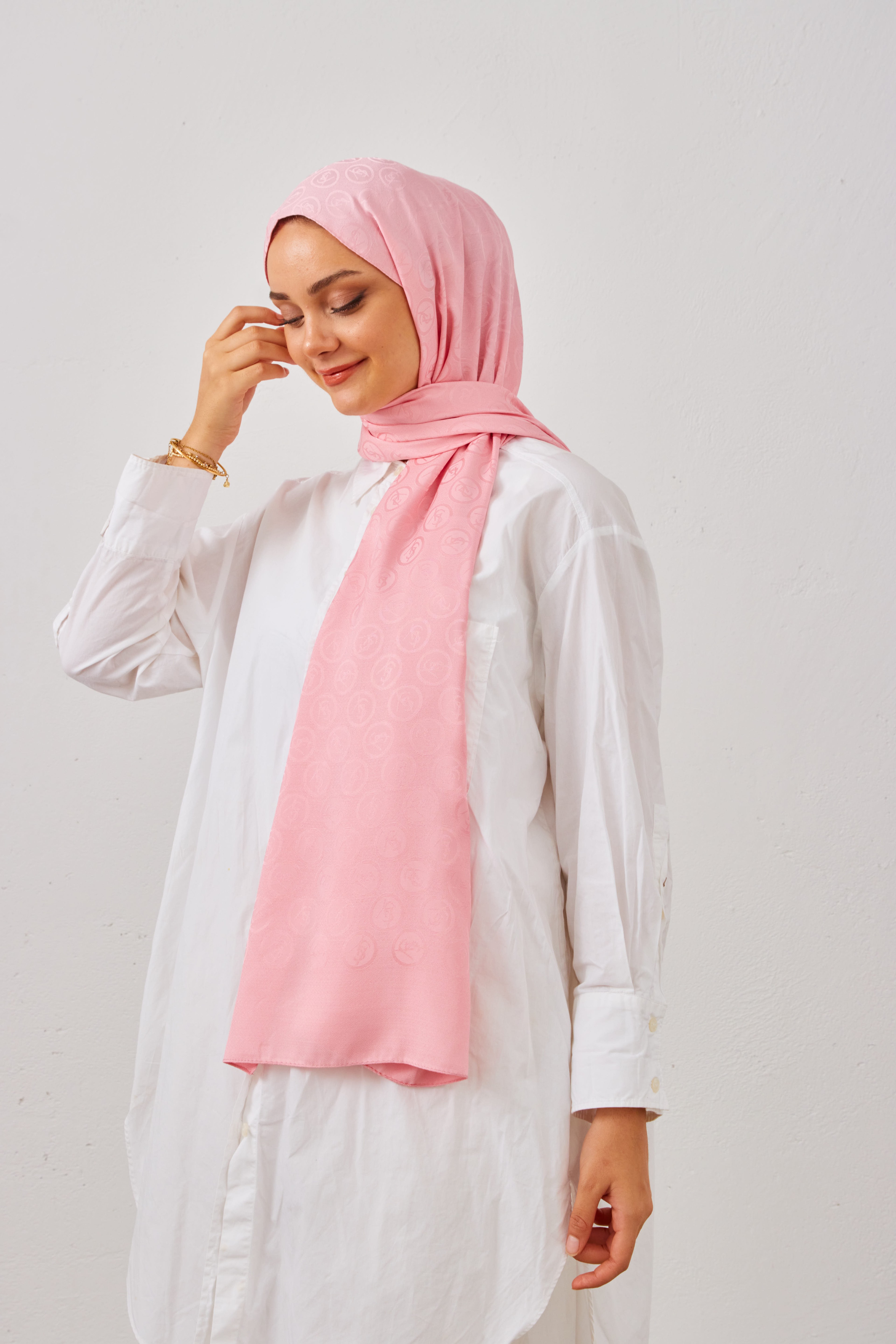 LYS Desen Şal - Toz Pembe