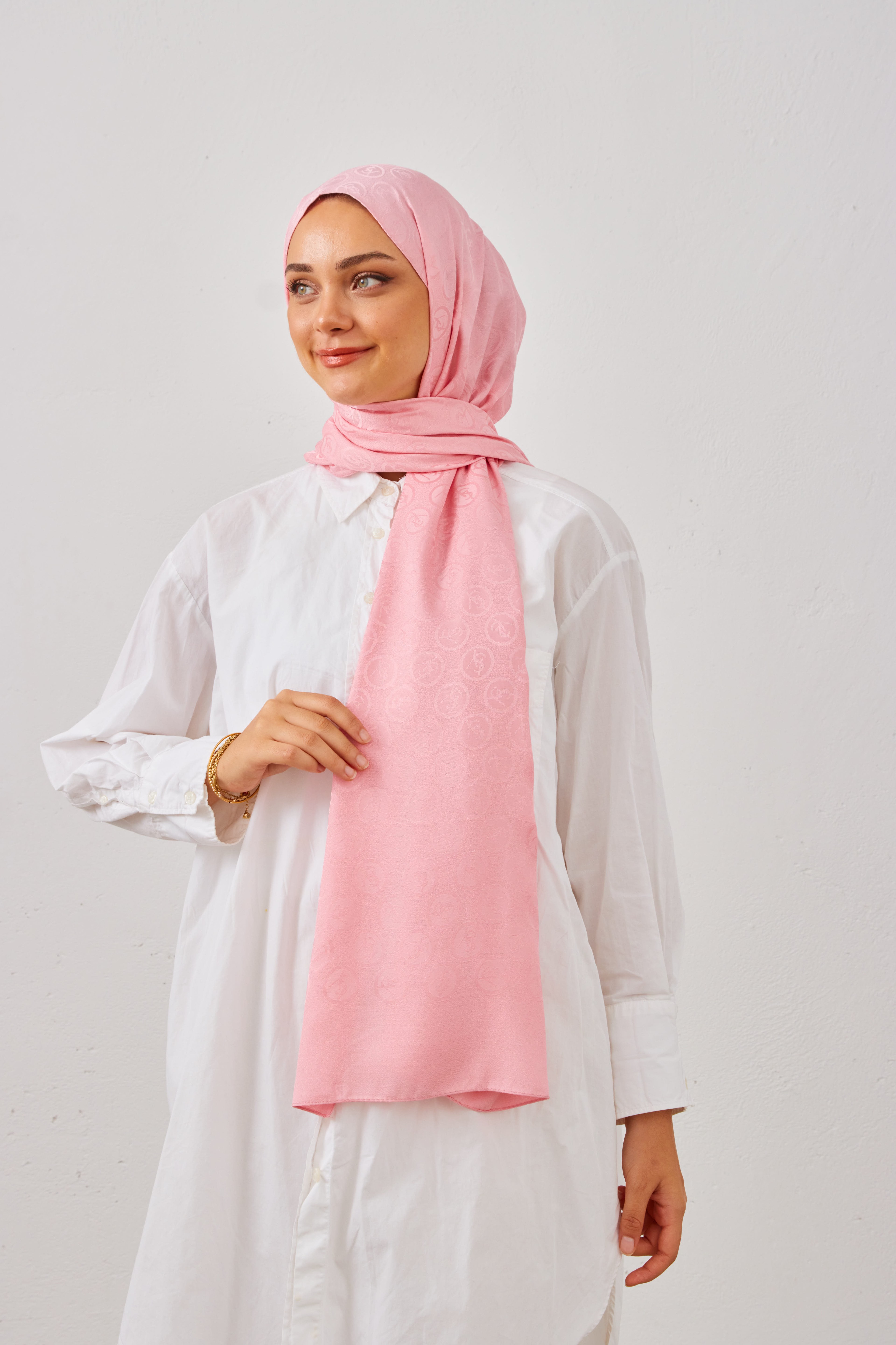 LYS Desen Şal - Toz Pembe