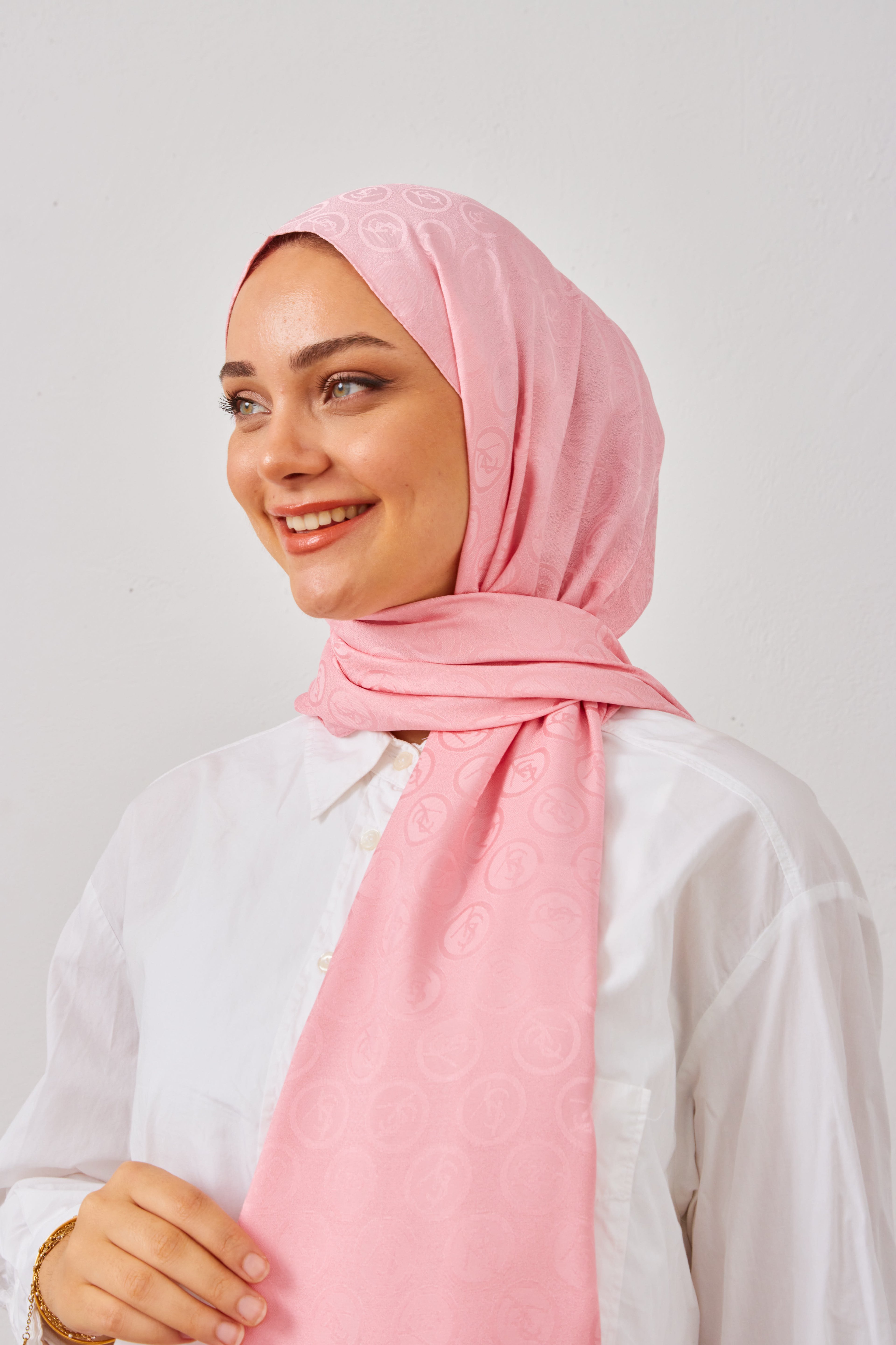 LYS Desen Şal - Toz Pembe