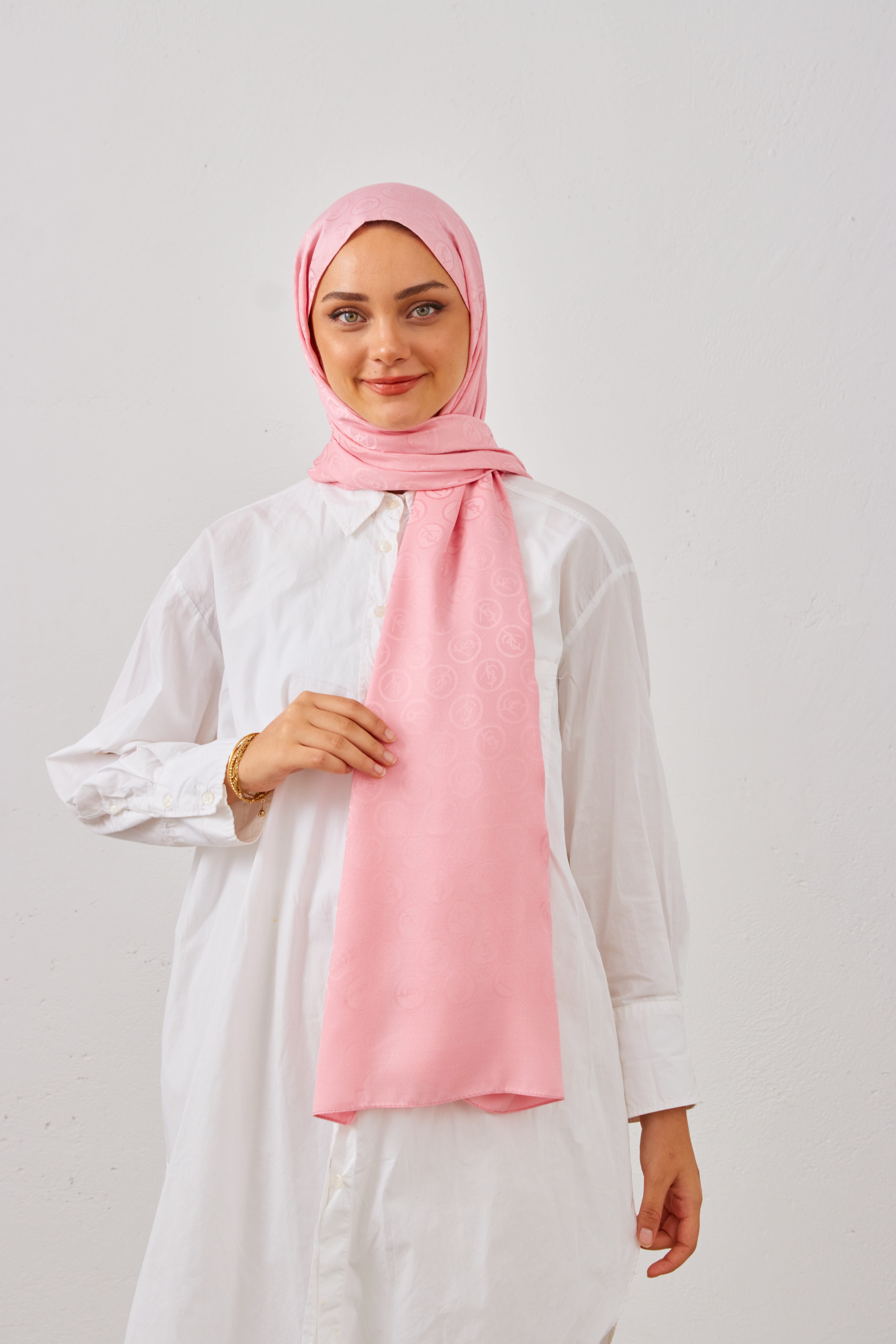 LYS Desen Şal - Toz Pembe