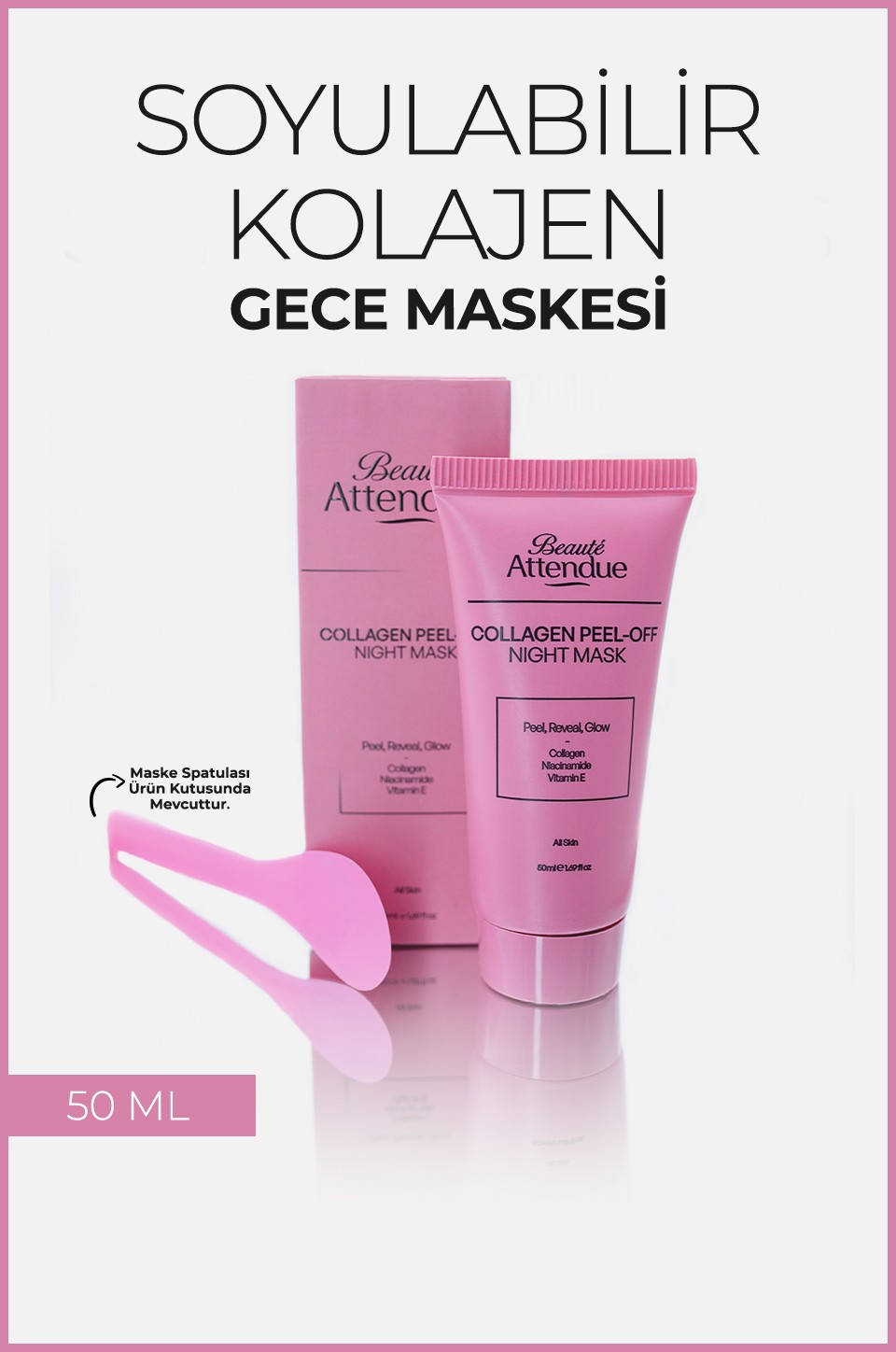 Collagen Peel-Off Night Mask – Soyulabilir Kolajen Gece Maskesi | Niasinamid & E Vitamini İçerikli 