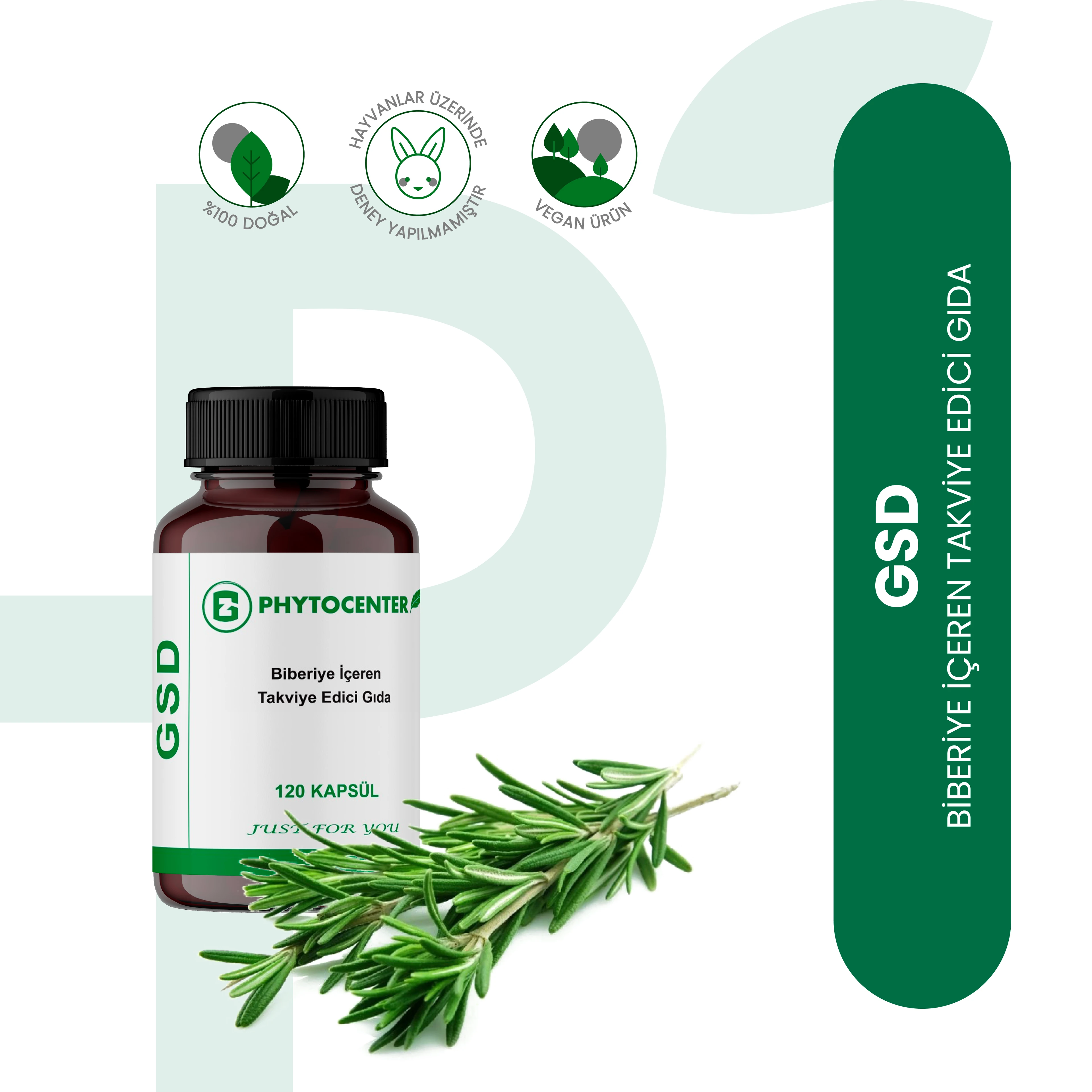 GSD Mersin ve Biberiye İçeren Takviye Edici Gıda 120 Kapsül
