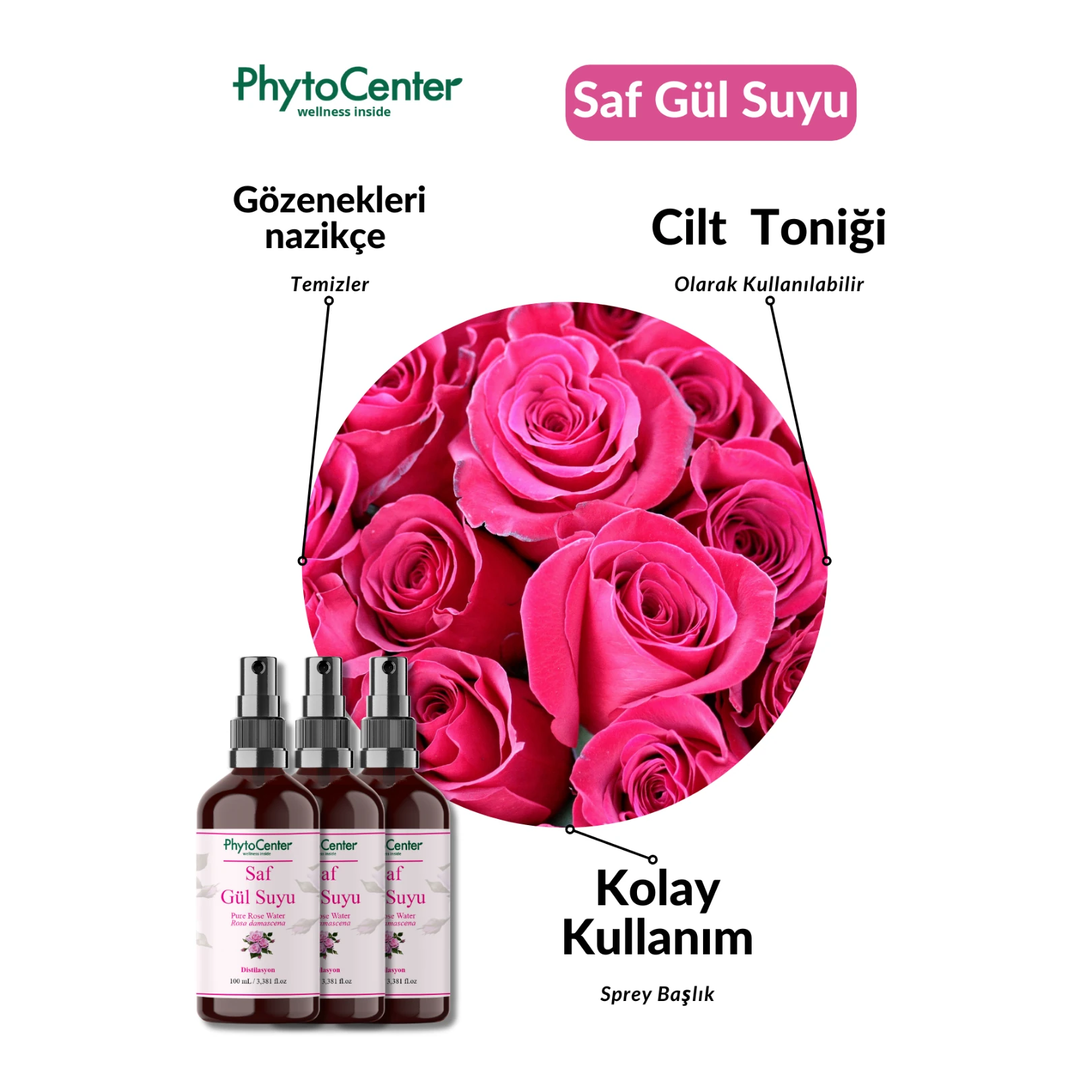 Doğal Saf Gül Suyu