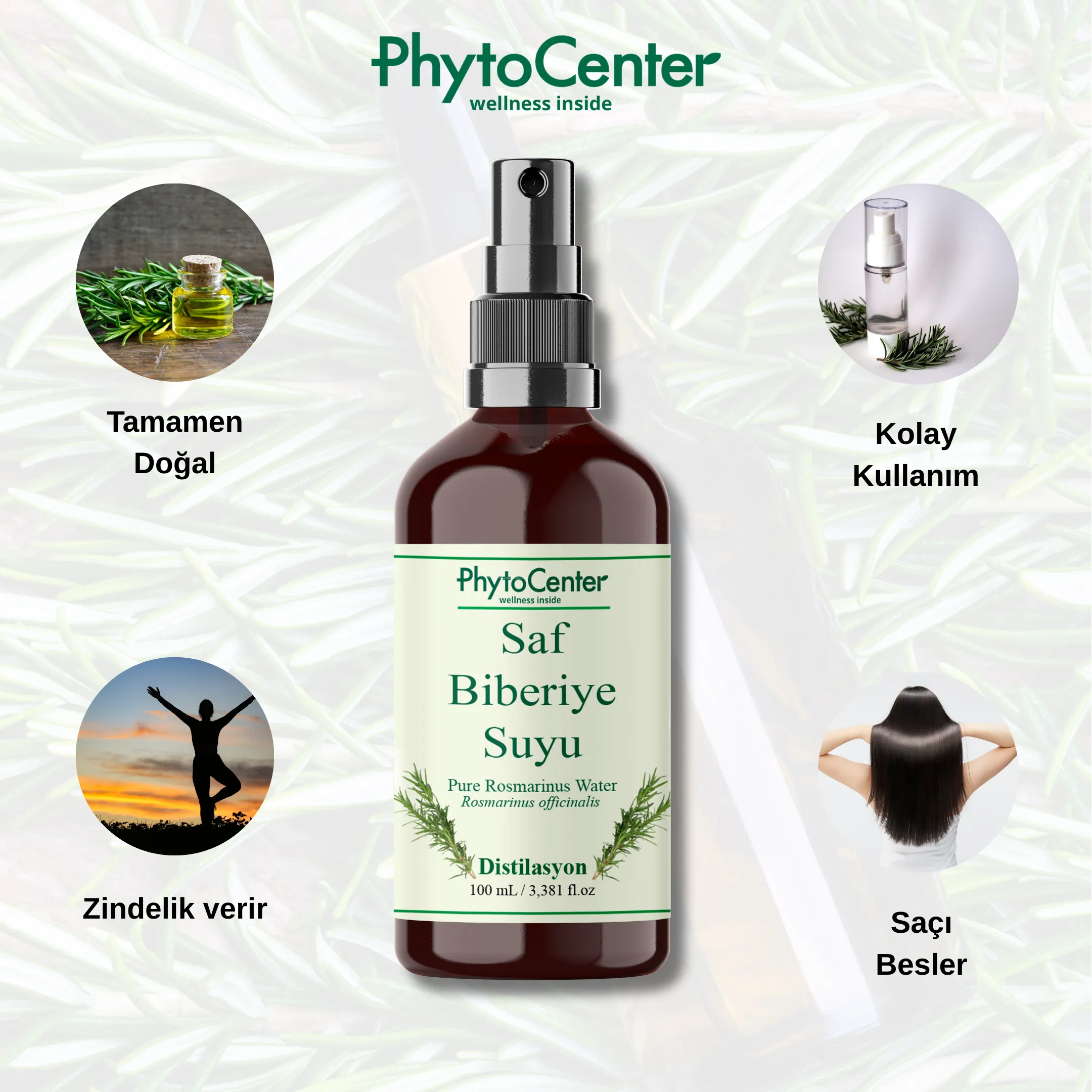 Doğal Saf Biberiye Suyu