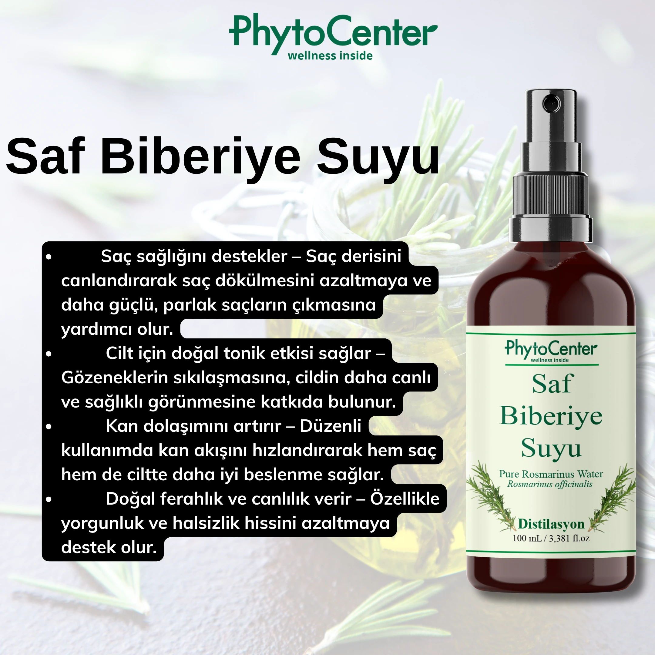 Doğal Saf Biberiye Suyu