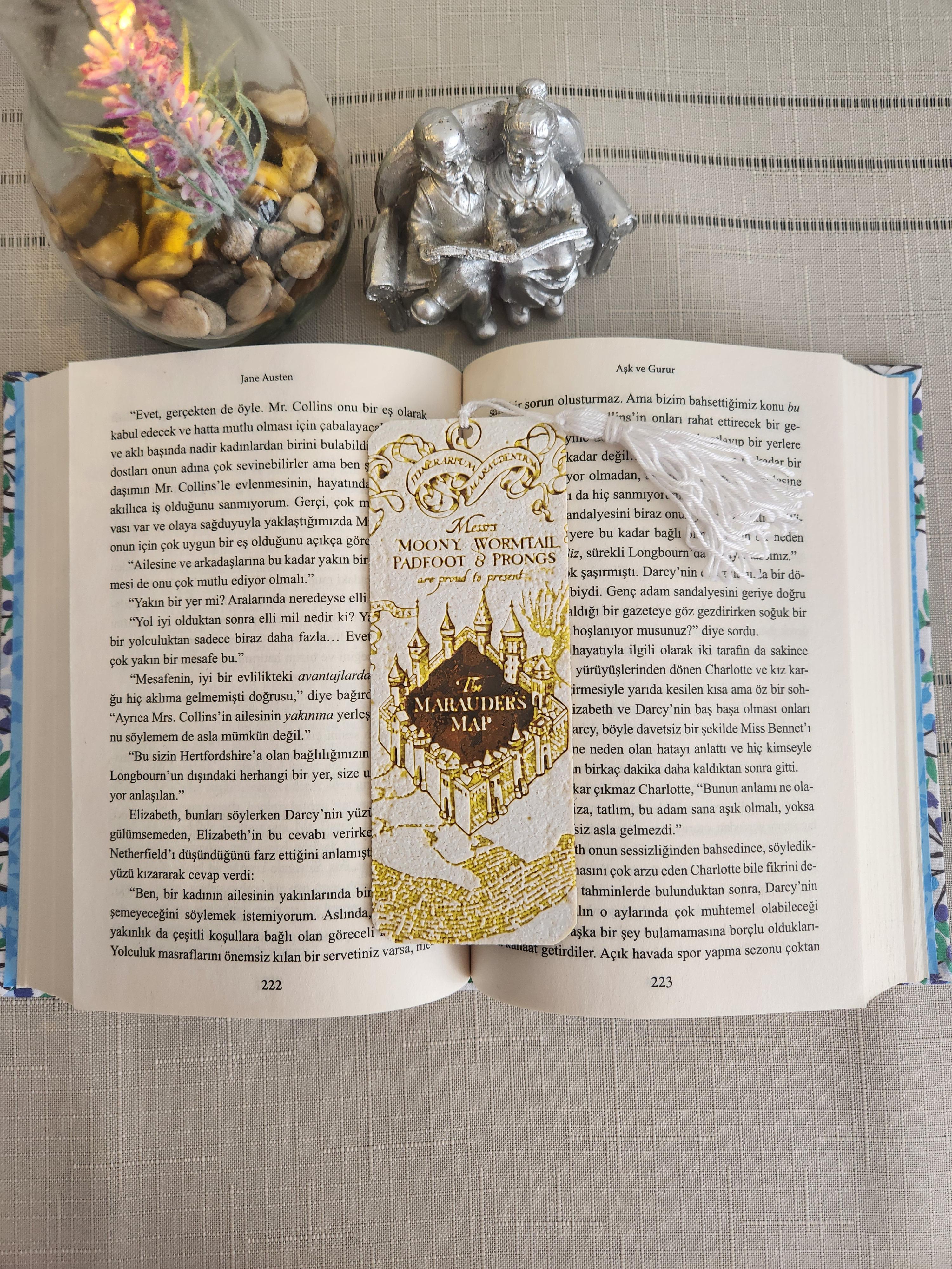 Harry Potter Çapulcu Haritası Püsküllü Kabartmalı Kitap Ayracı 