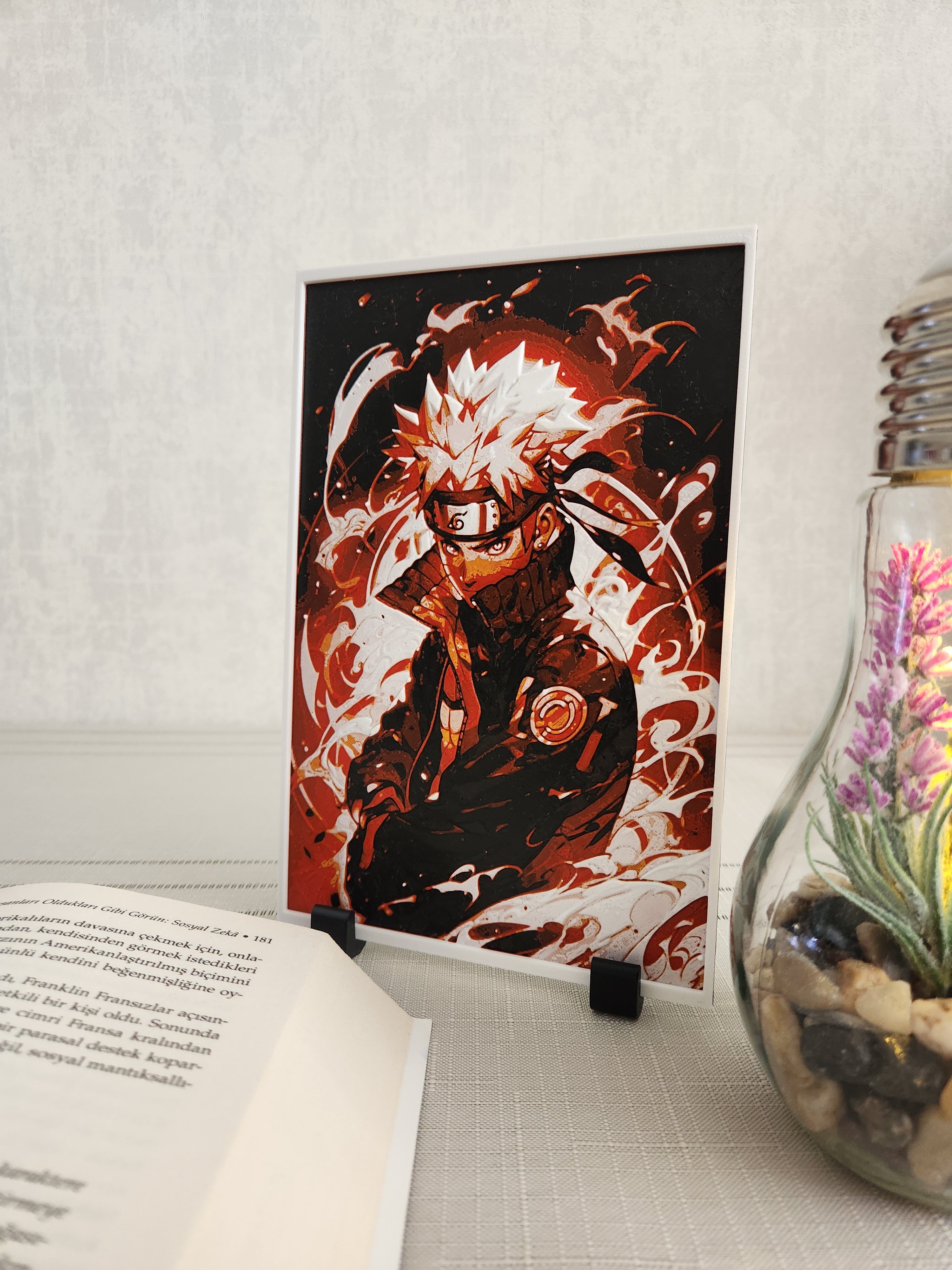 Naruto Uzumaki Kabartmalı Tablo + Stand