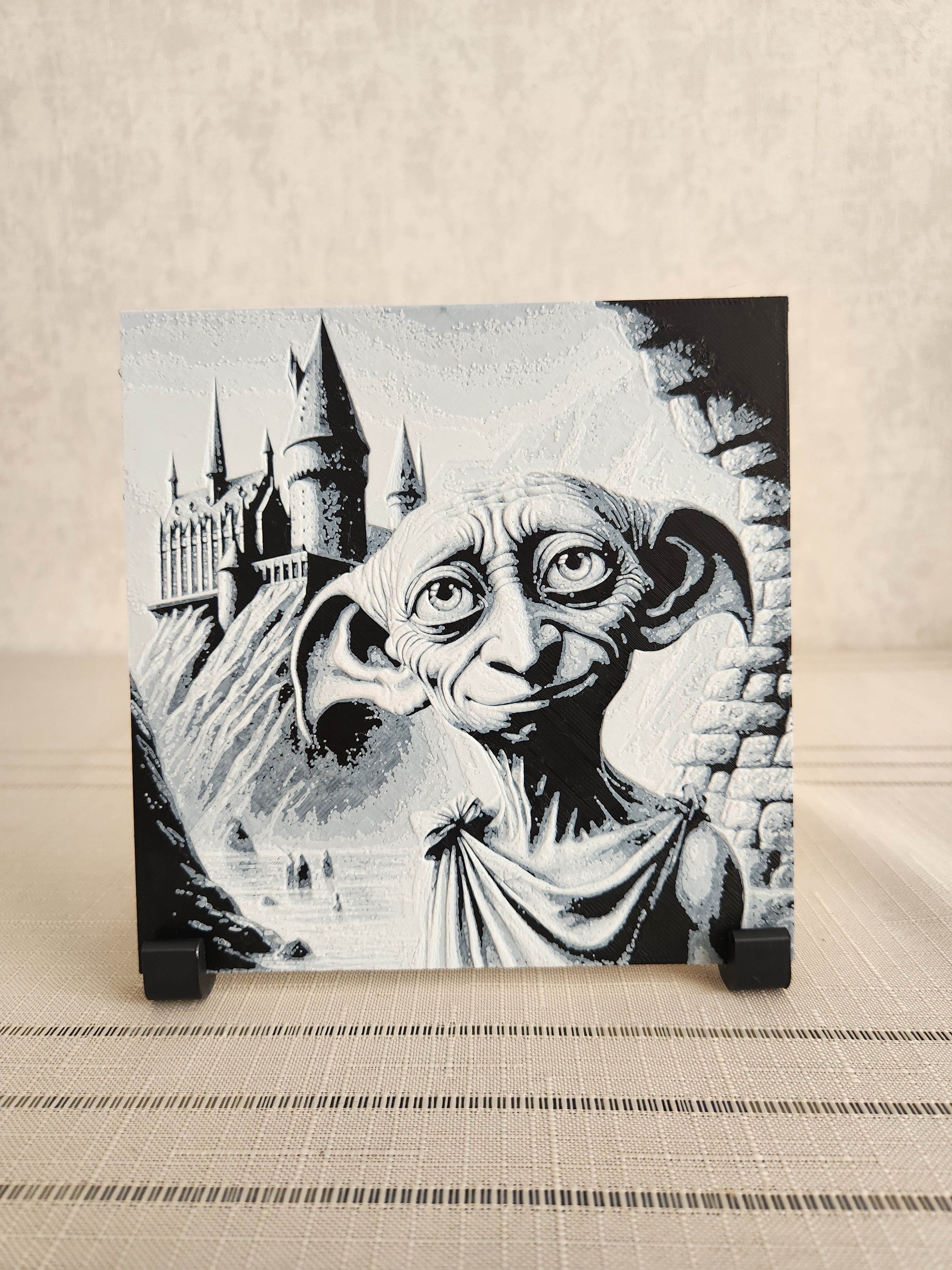 Dobby Kabartmalı Tablo + Stand