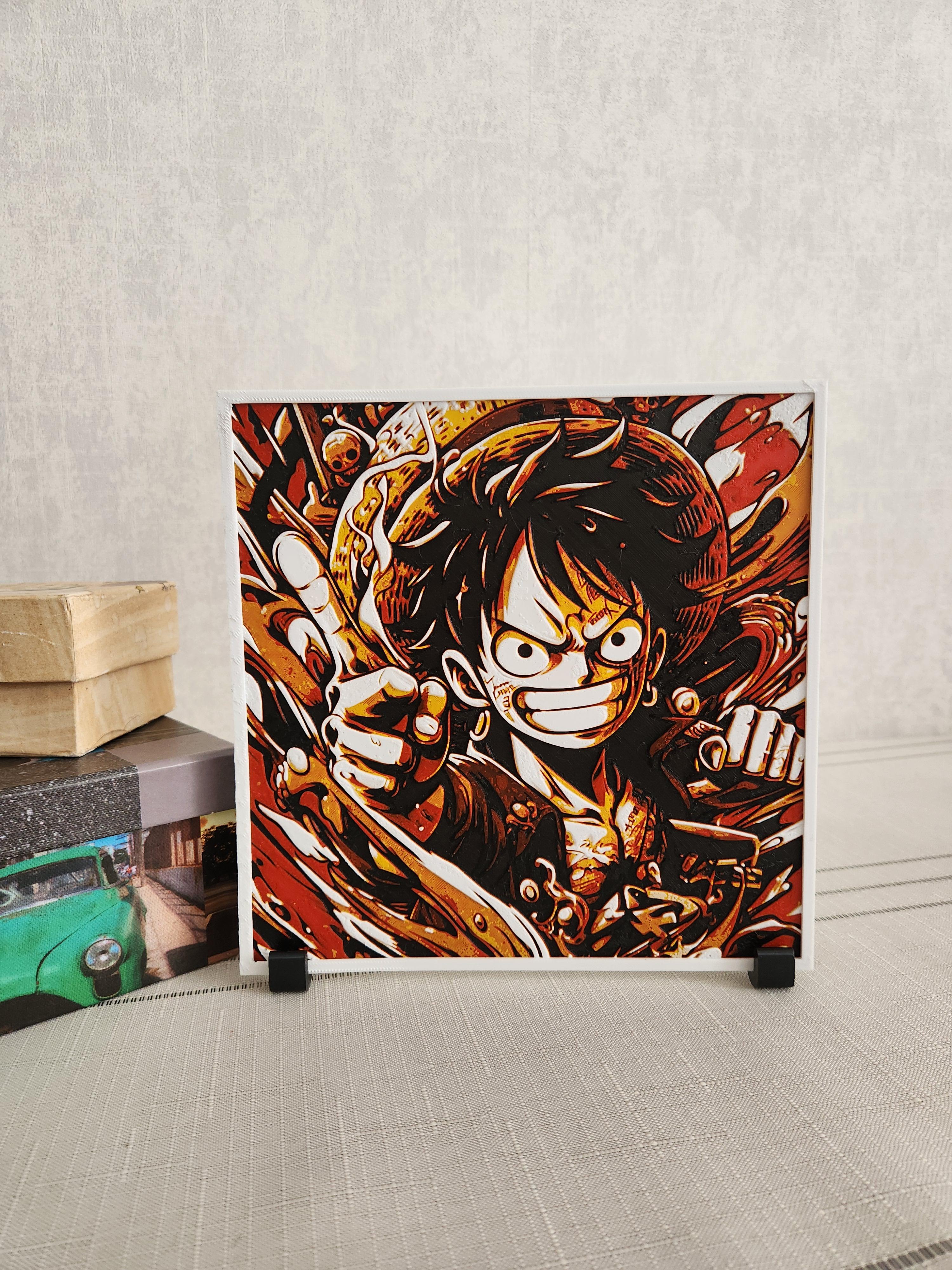 Kaptan Monkey D. Luffy Kabartmalı Tablo + Stand