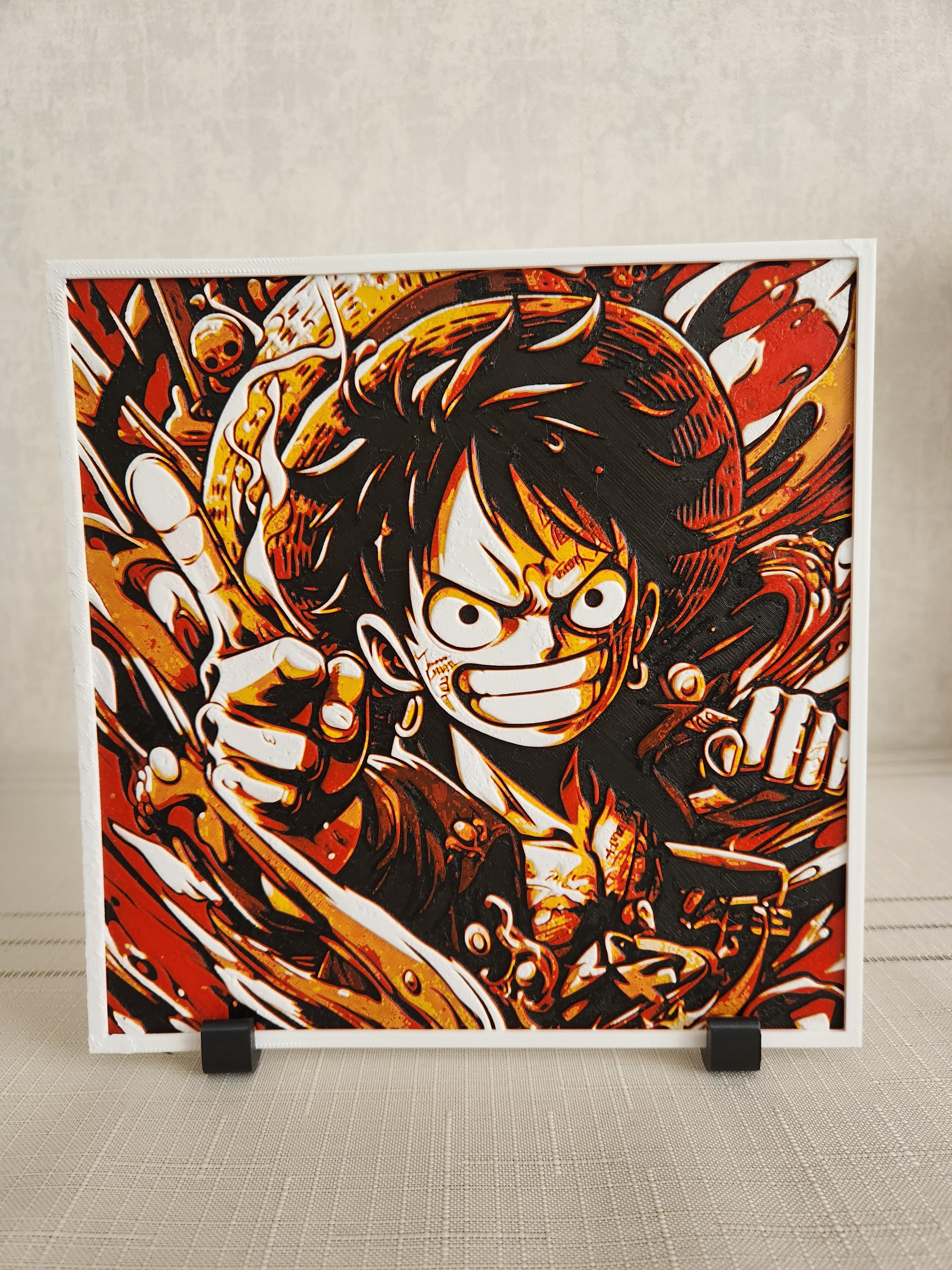 Kaptan Monkey D. Luffy Kabartmalı Tablo + Stand