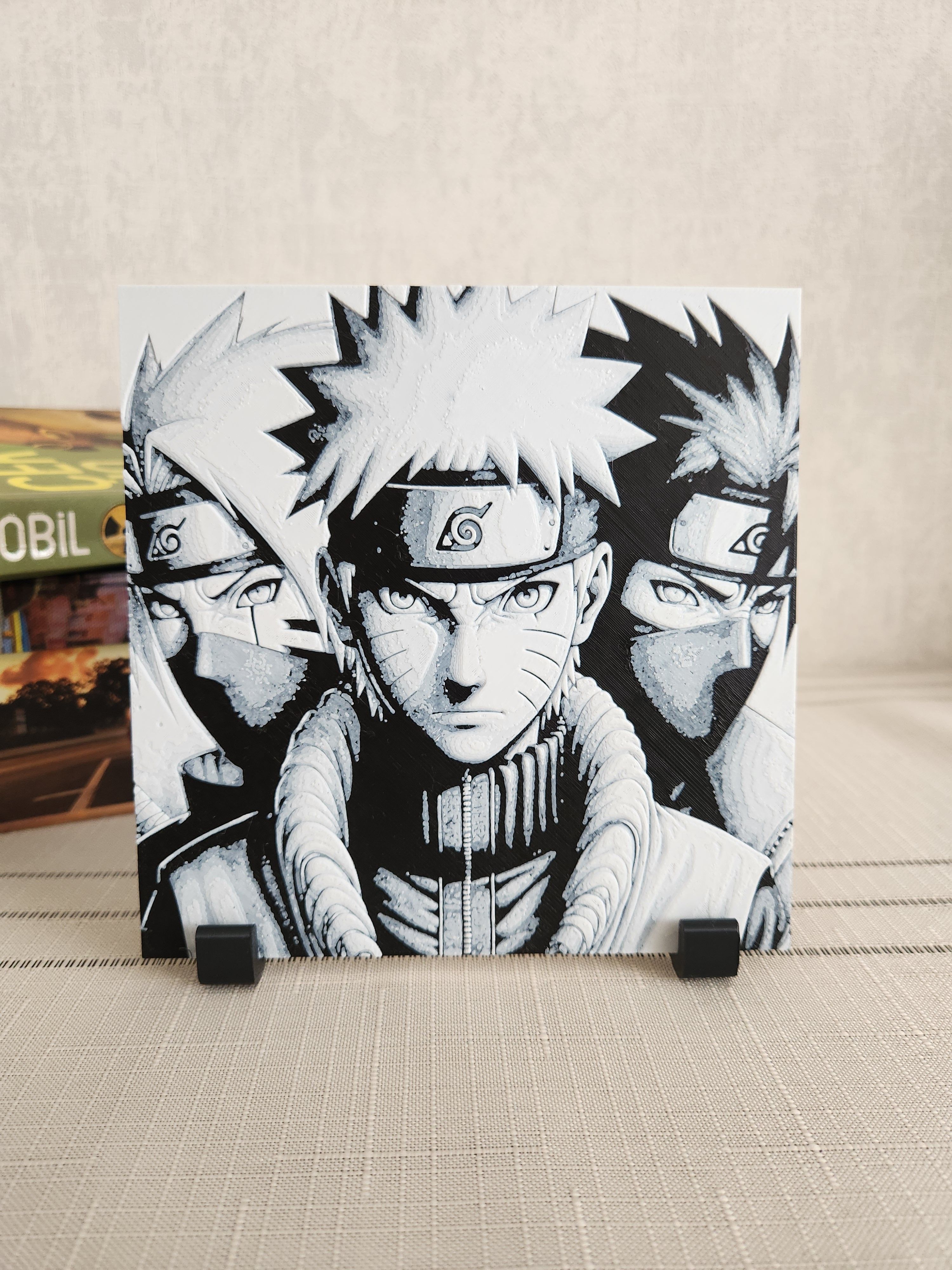 Naruto Uzumaki ve Arkadaşları Kabartmalı Tablo + Stand