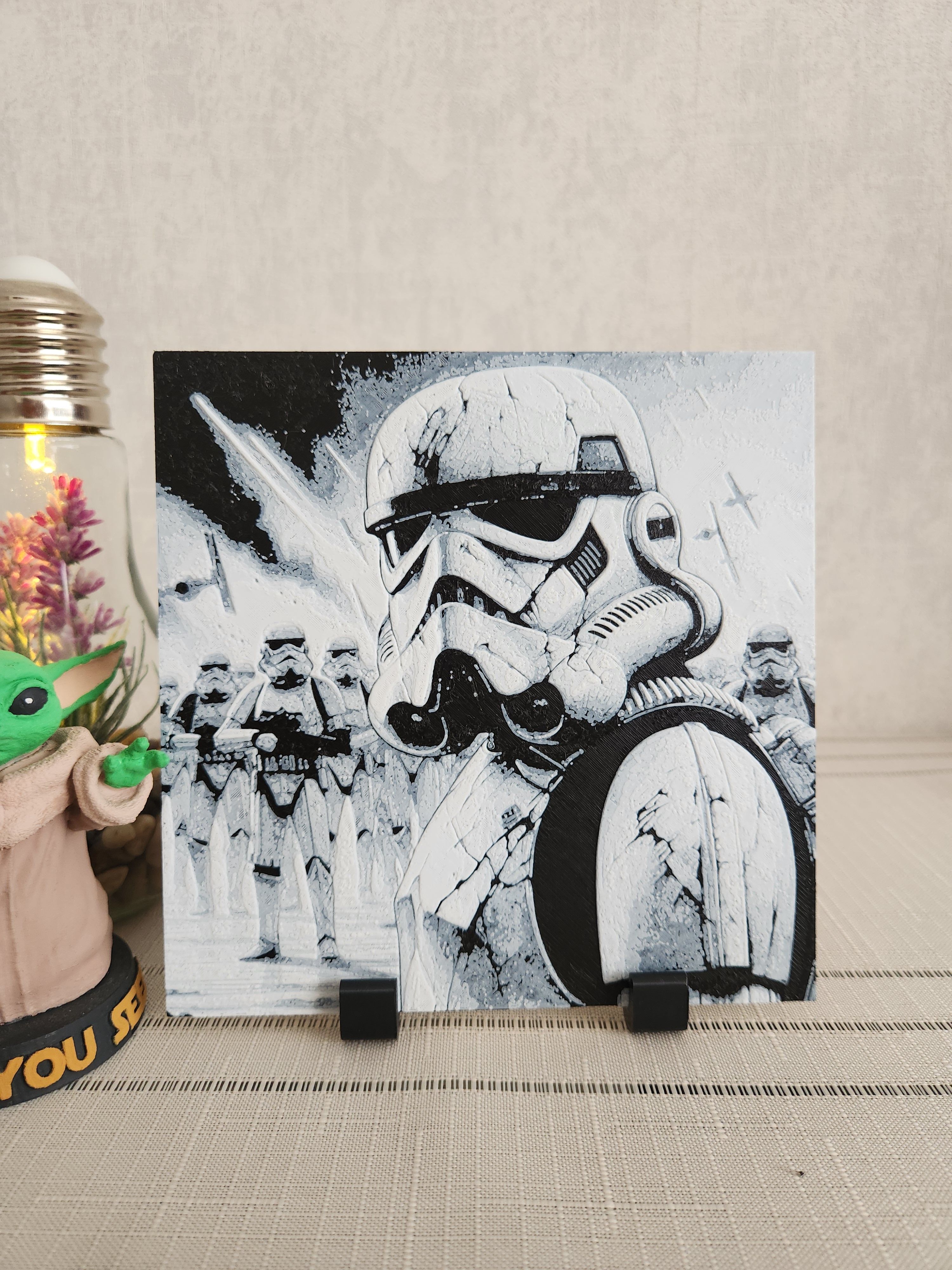 StarWars Stormtrooper Tablosu Kabartmalı Tablo+Stand