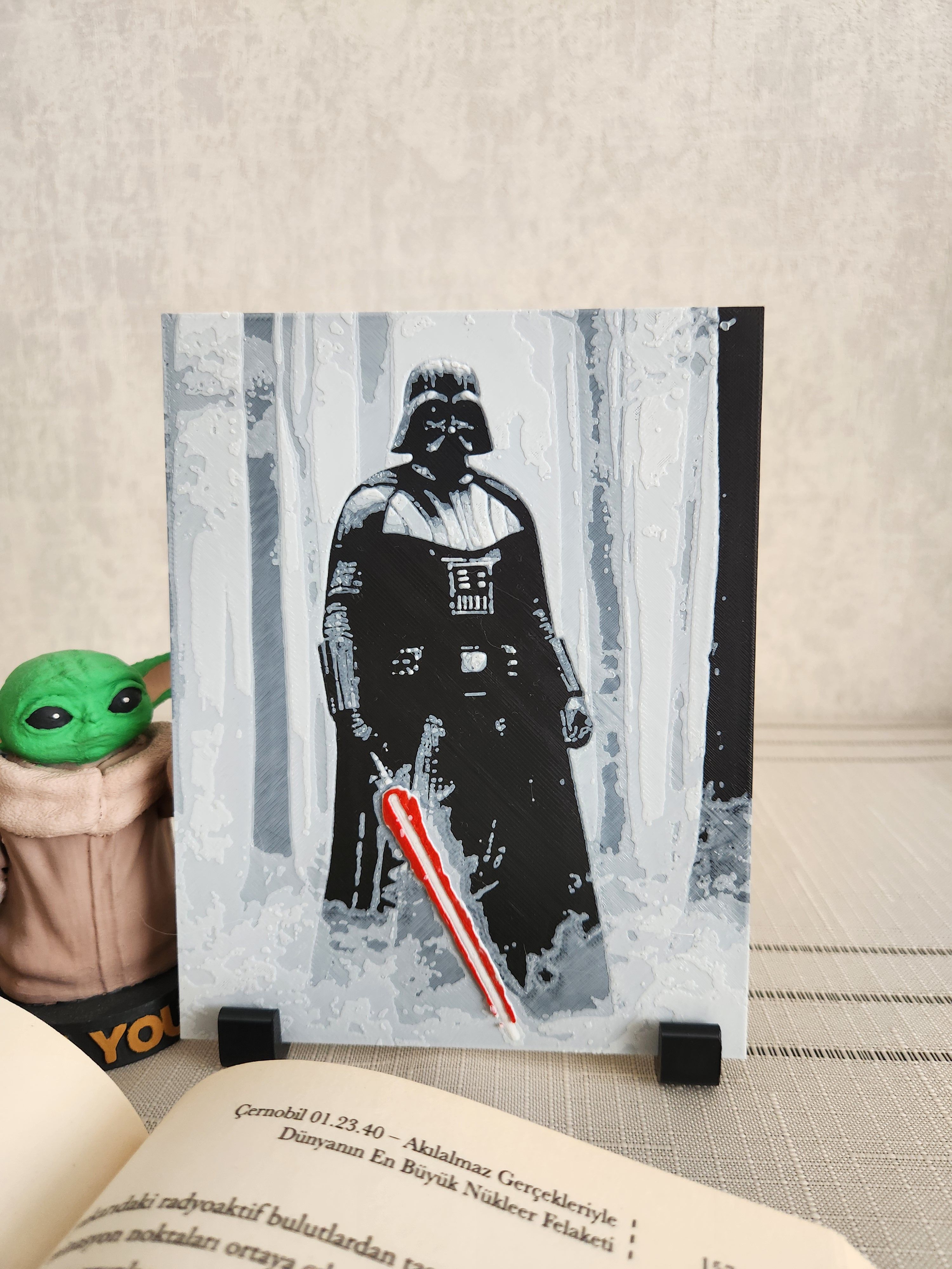 Darth Vader Tablosu Kabartmalı Tablo + Stand