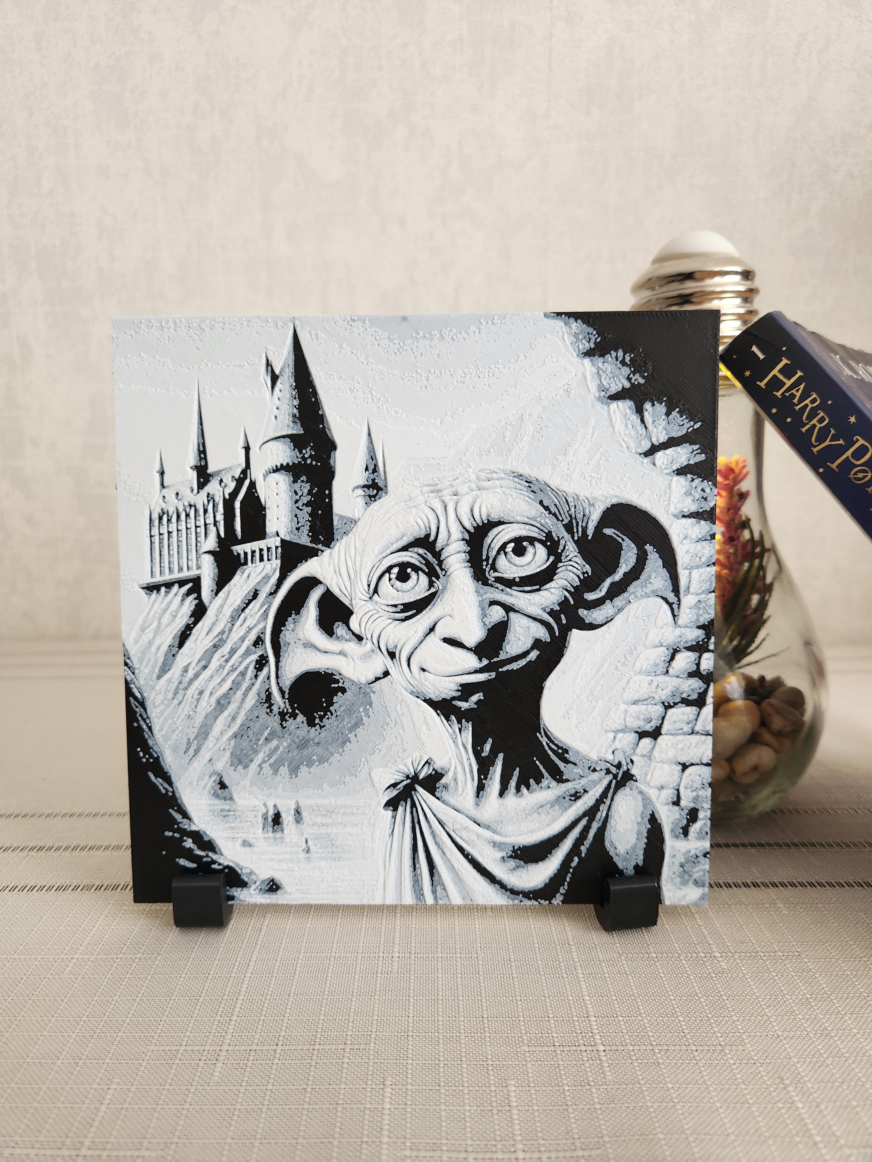 Dobby Kabartmalı Tablo + Stand