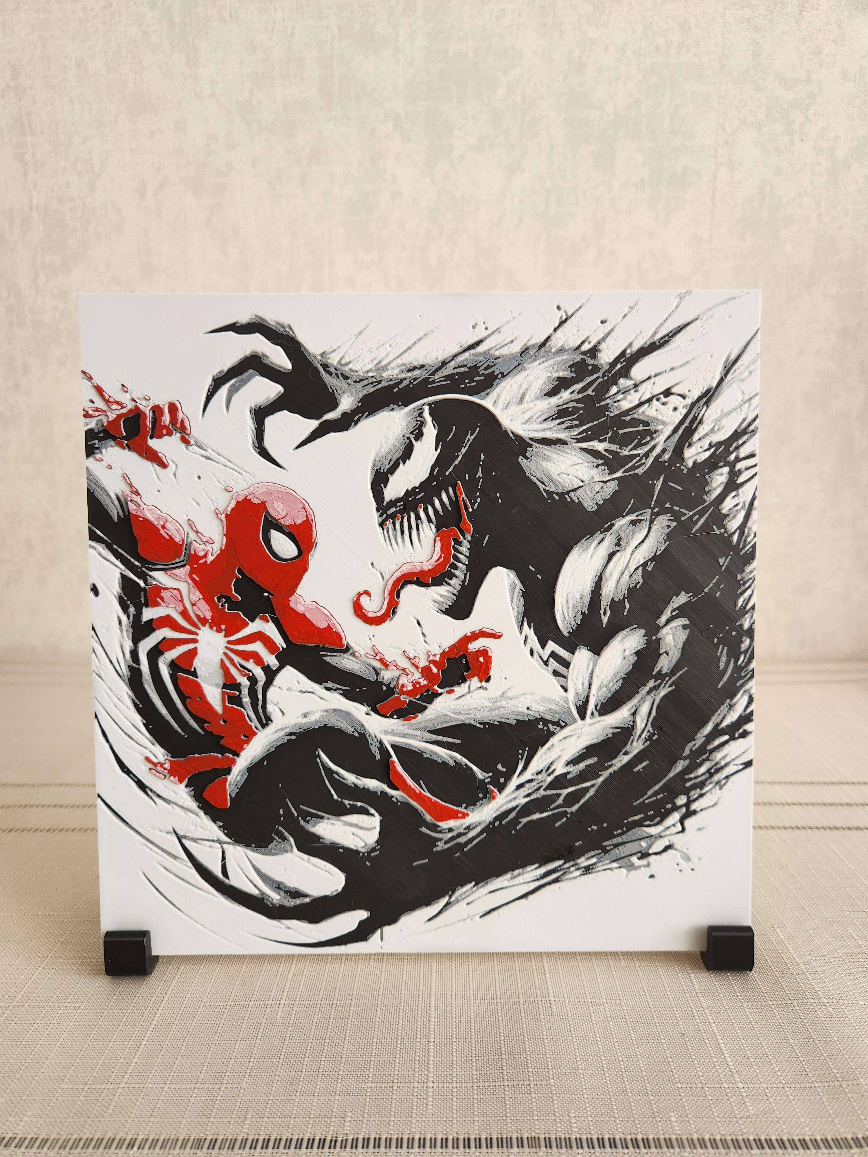 Spiderman vs Venom Kabartmalı Tablo + Stand