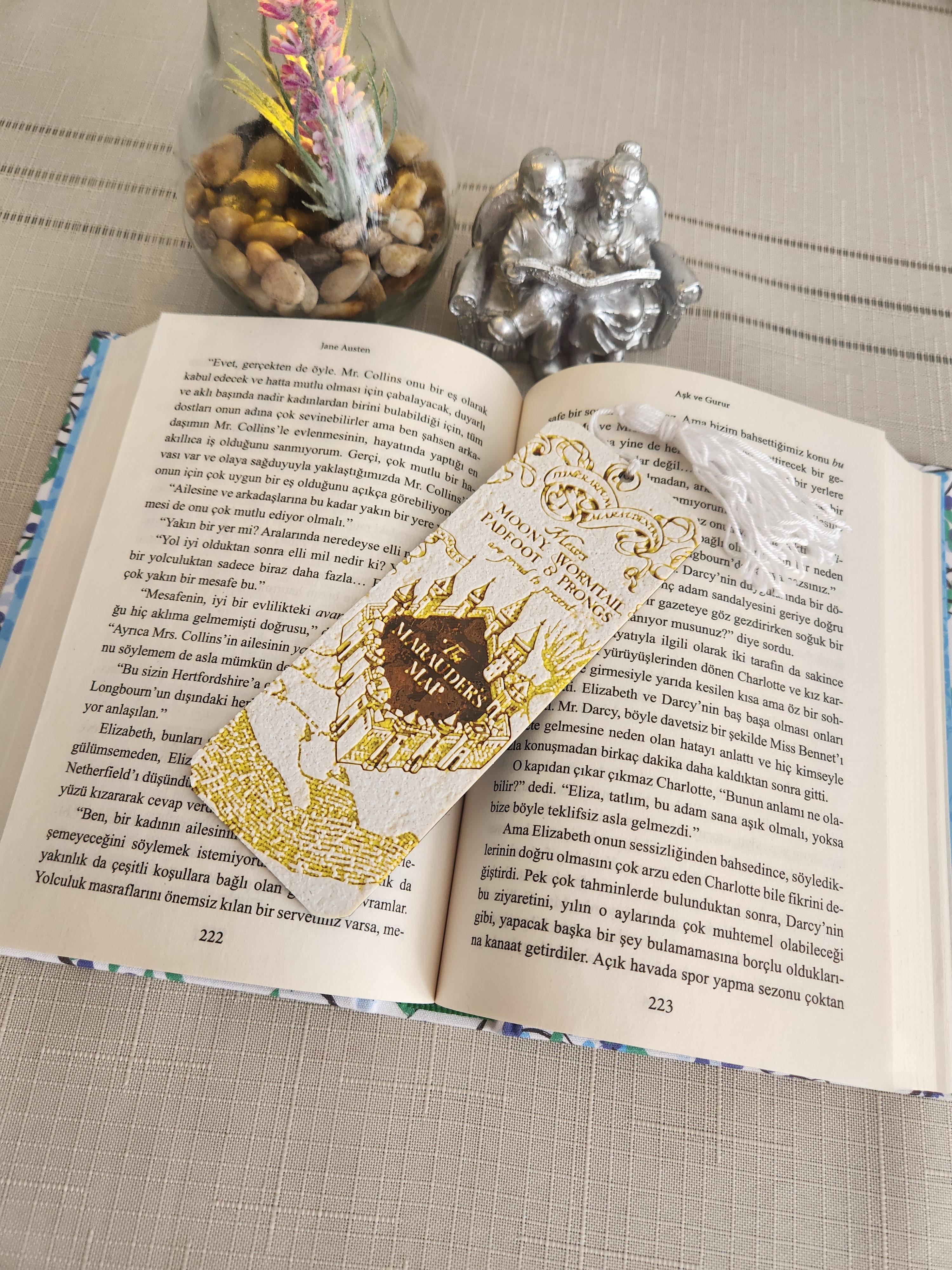 Harry Potter Çapulcu Haritası Püsküllü Kabartmalı Kitap Ayracı 