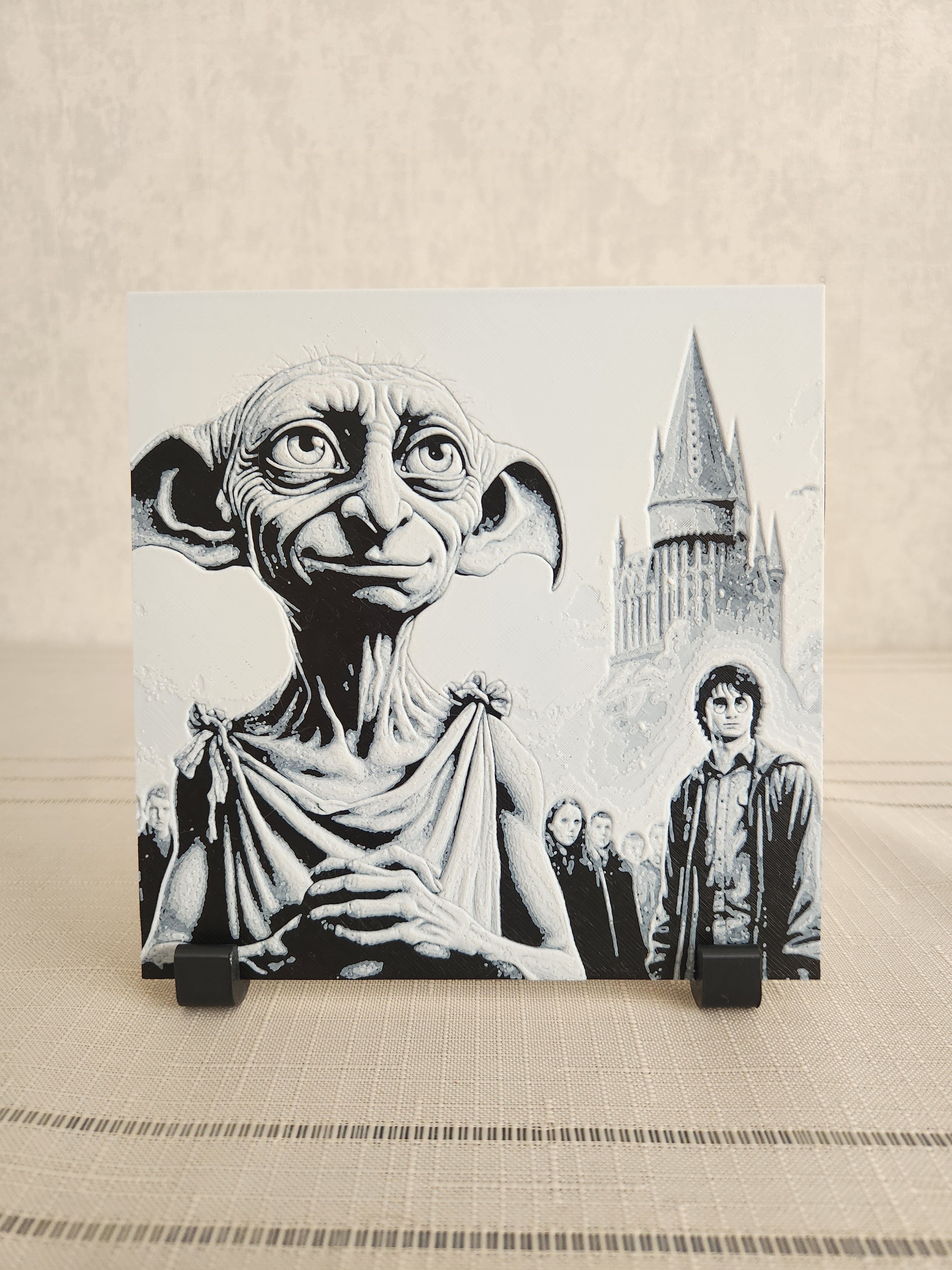 Dobby ve Harry Potter Kabartmalı Tablo + Stand 