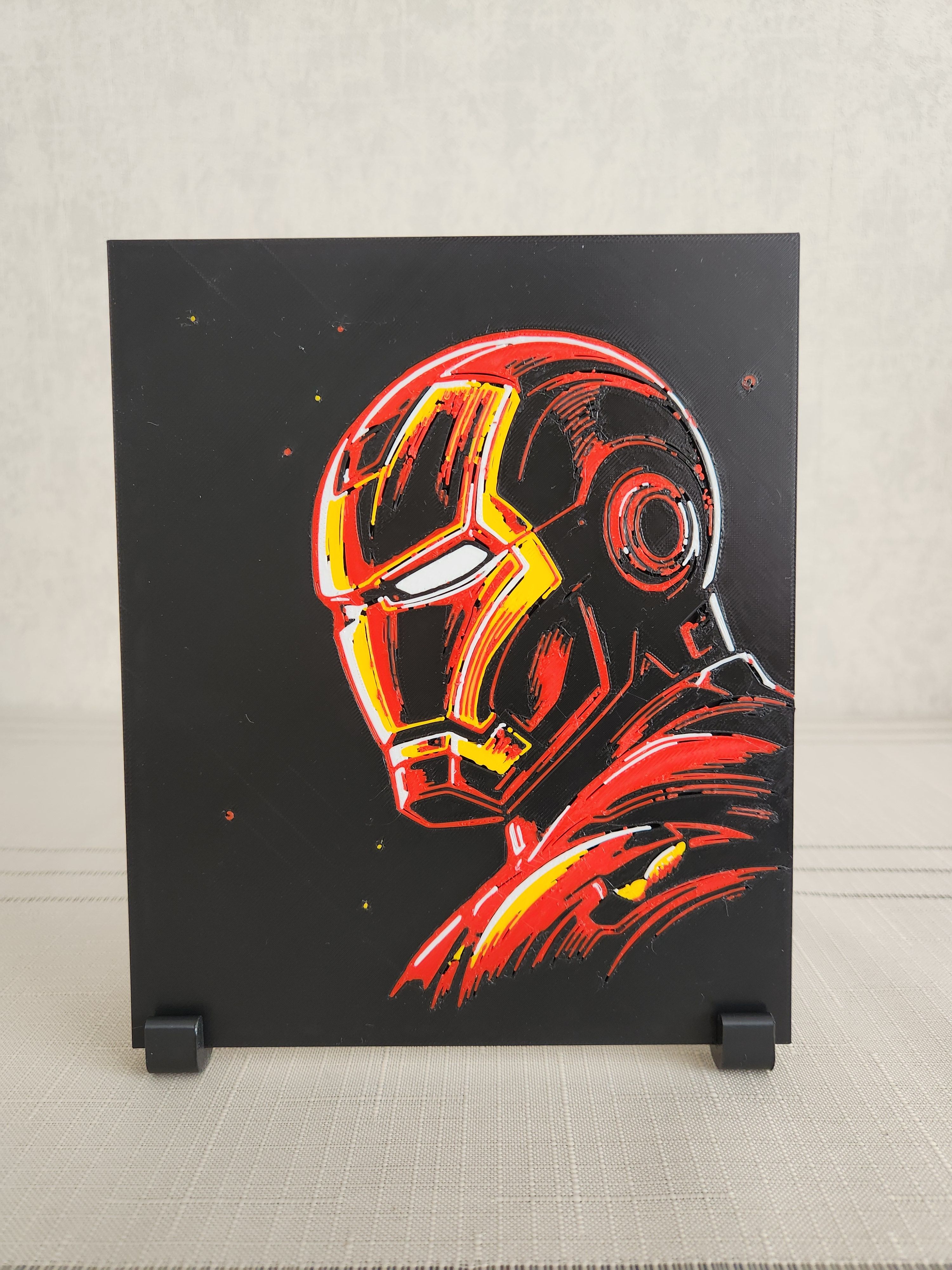 Iron Man Kabartmalı Tablo + Stand