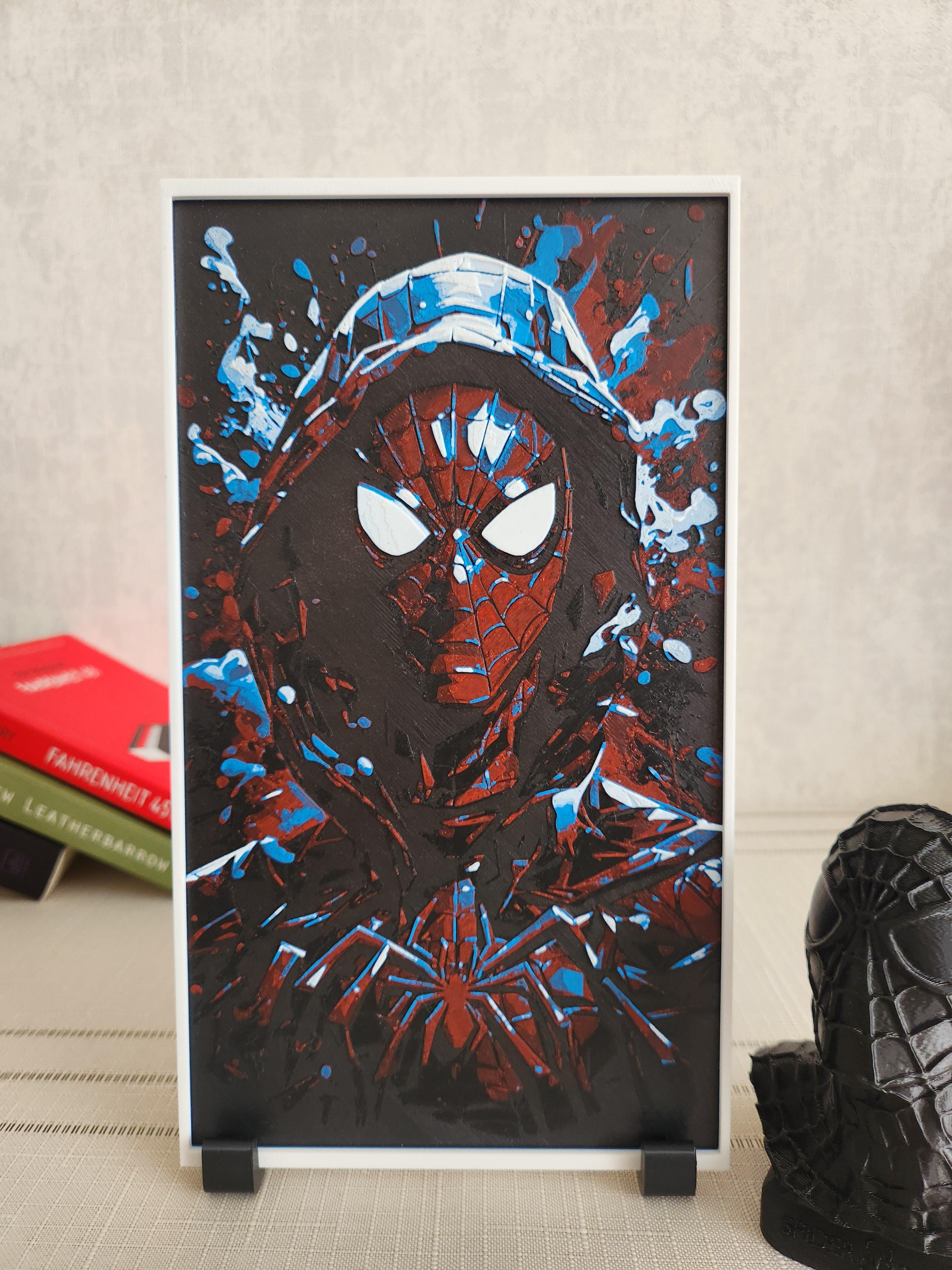 Spider-Verse Miles Morales Kabartmalı Tablo + Stand