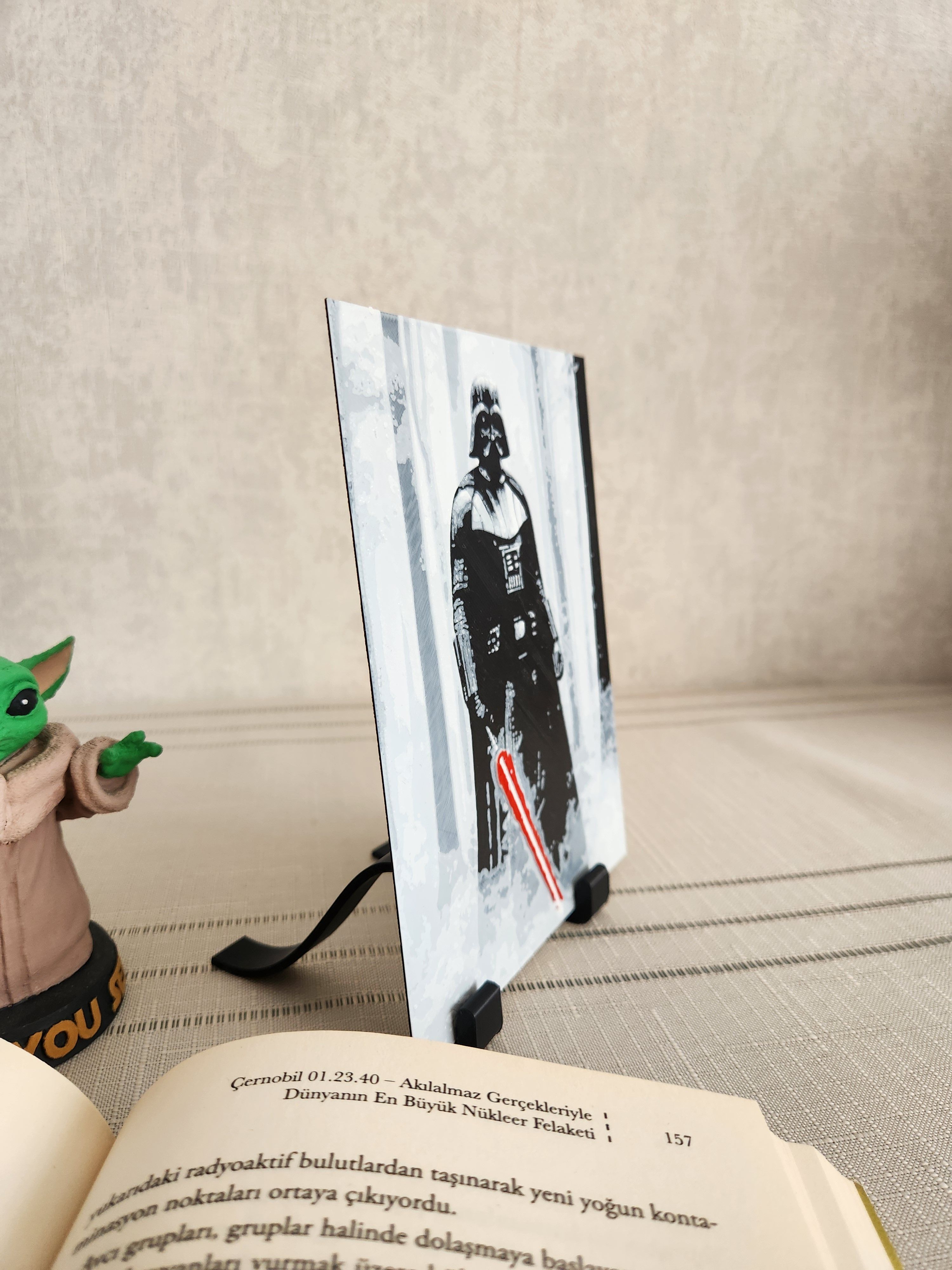 Darth Vader Tablosu Kabartmalı Tablo + Stand