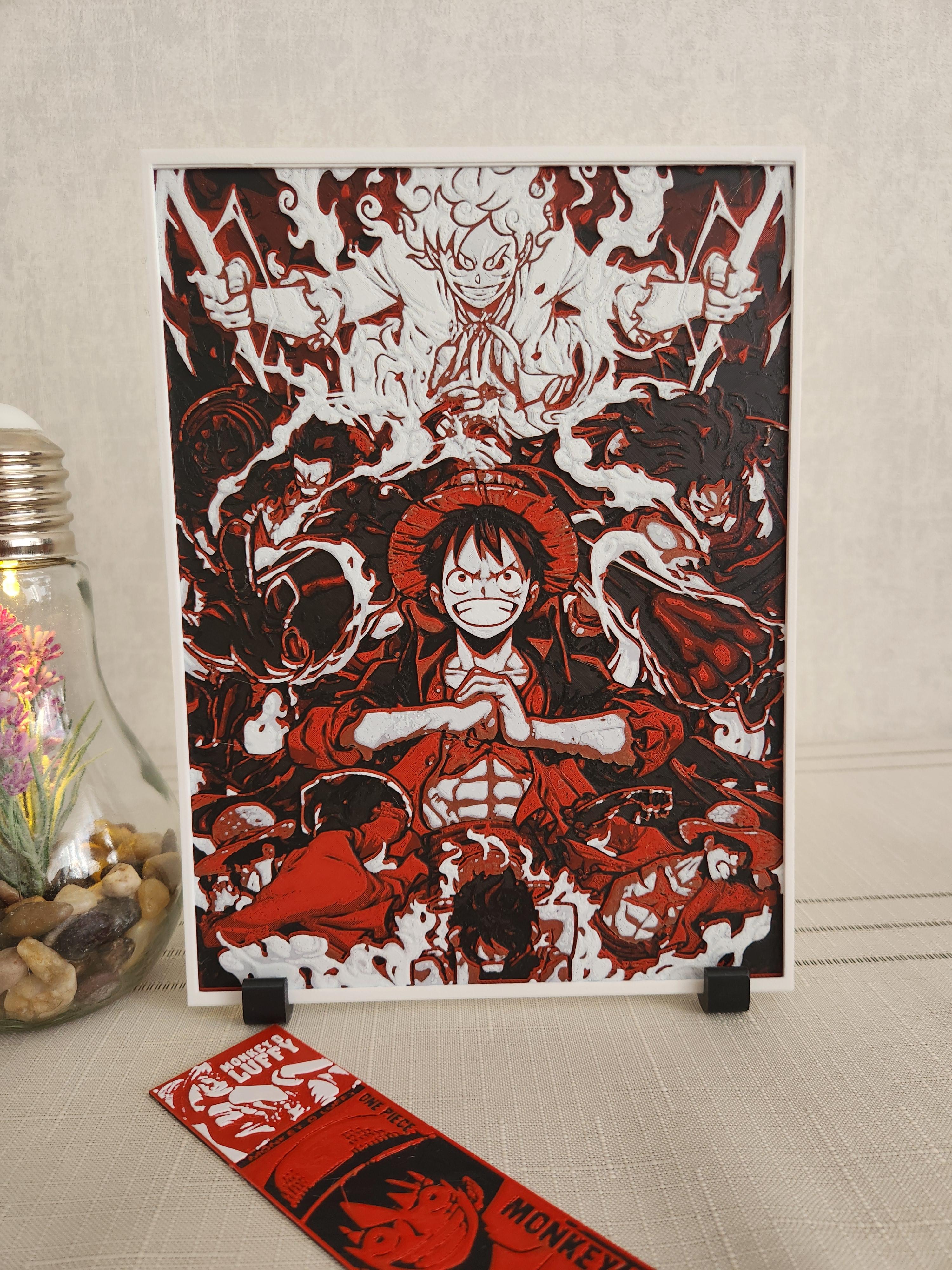 Monkey D. Luffy Tablosu Kabartmalı Tablo + Stand