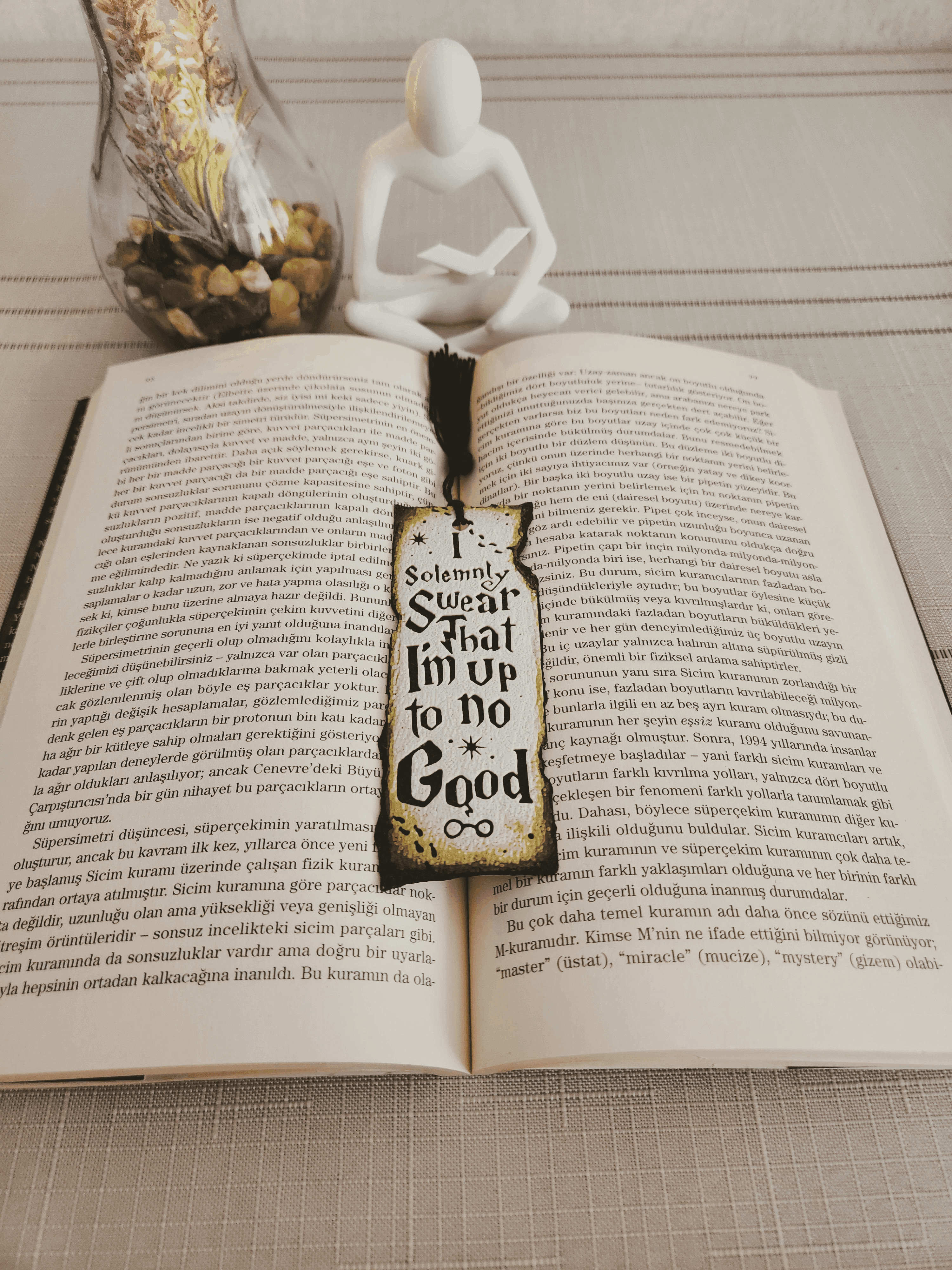 Harry Potter "I Solemnly Swear" Kabartmalı Püsküllü Kitap Ayracı