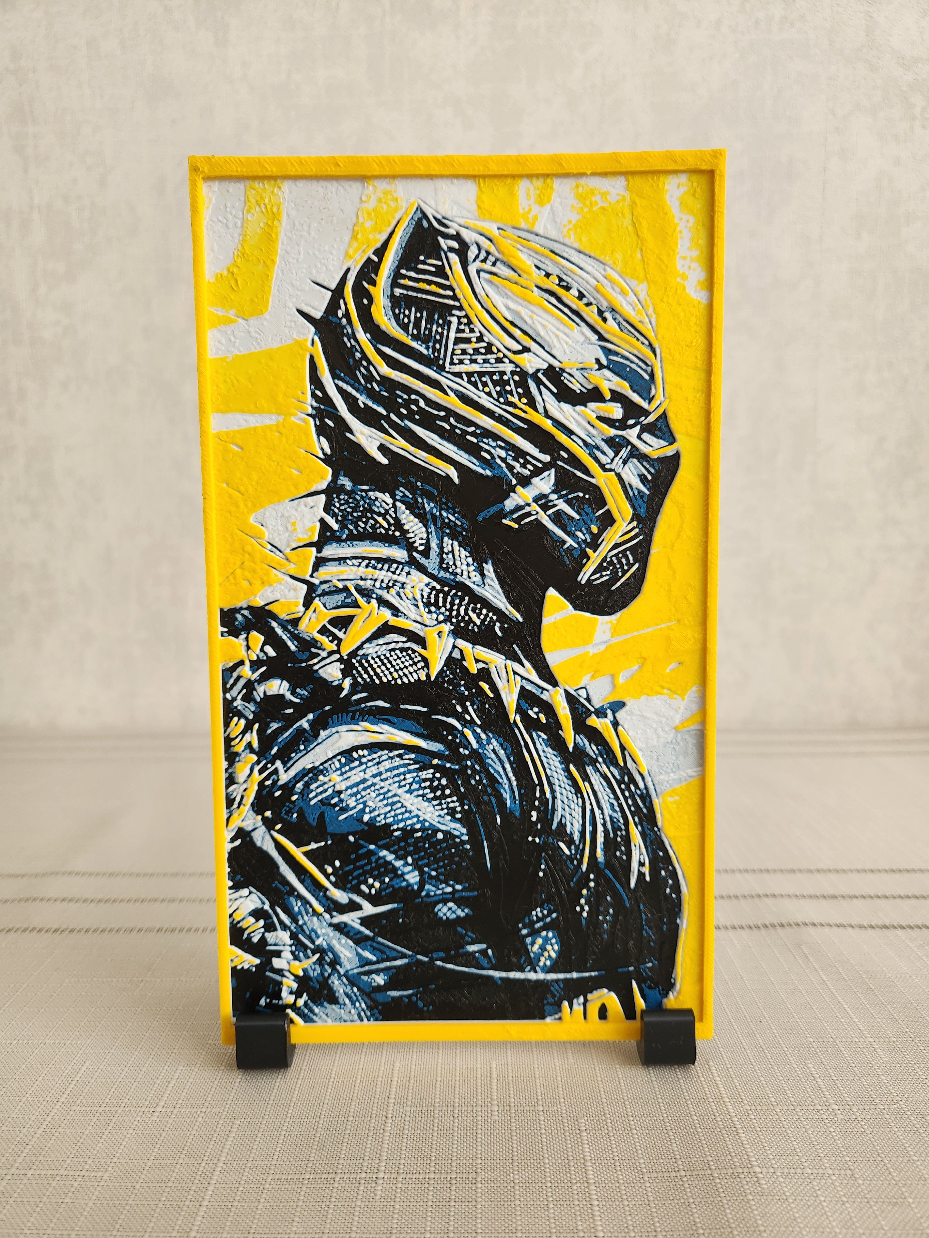 Black Panther Kabartmalı Tablo + Stand