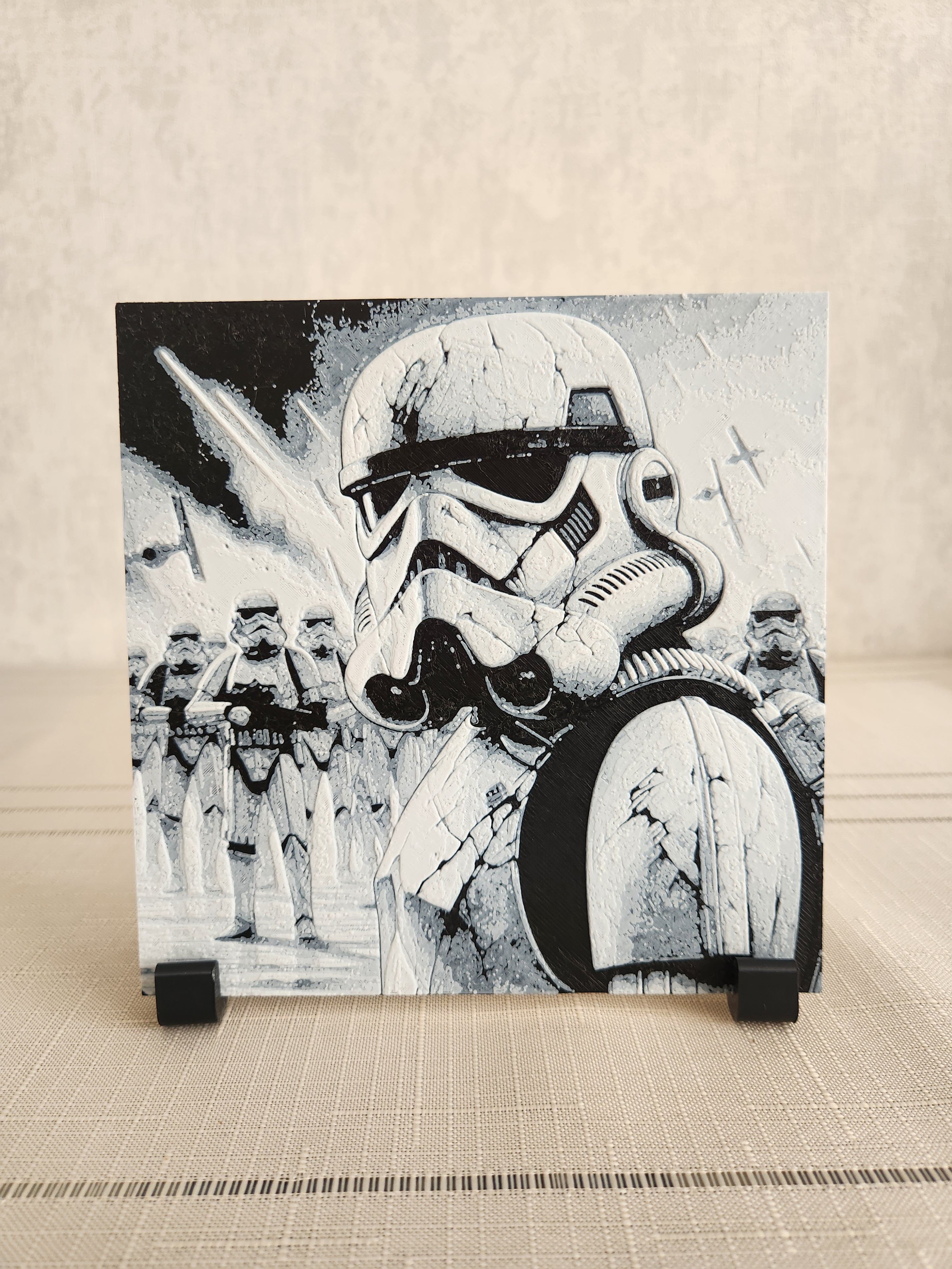 StarWars Stormtrooper Tablosu Kabartmalı Tablo+Stand
