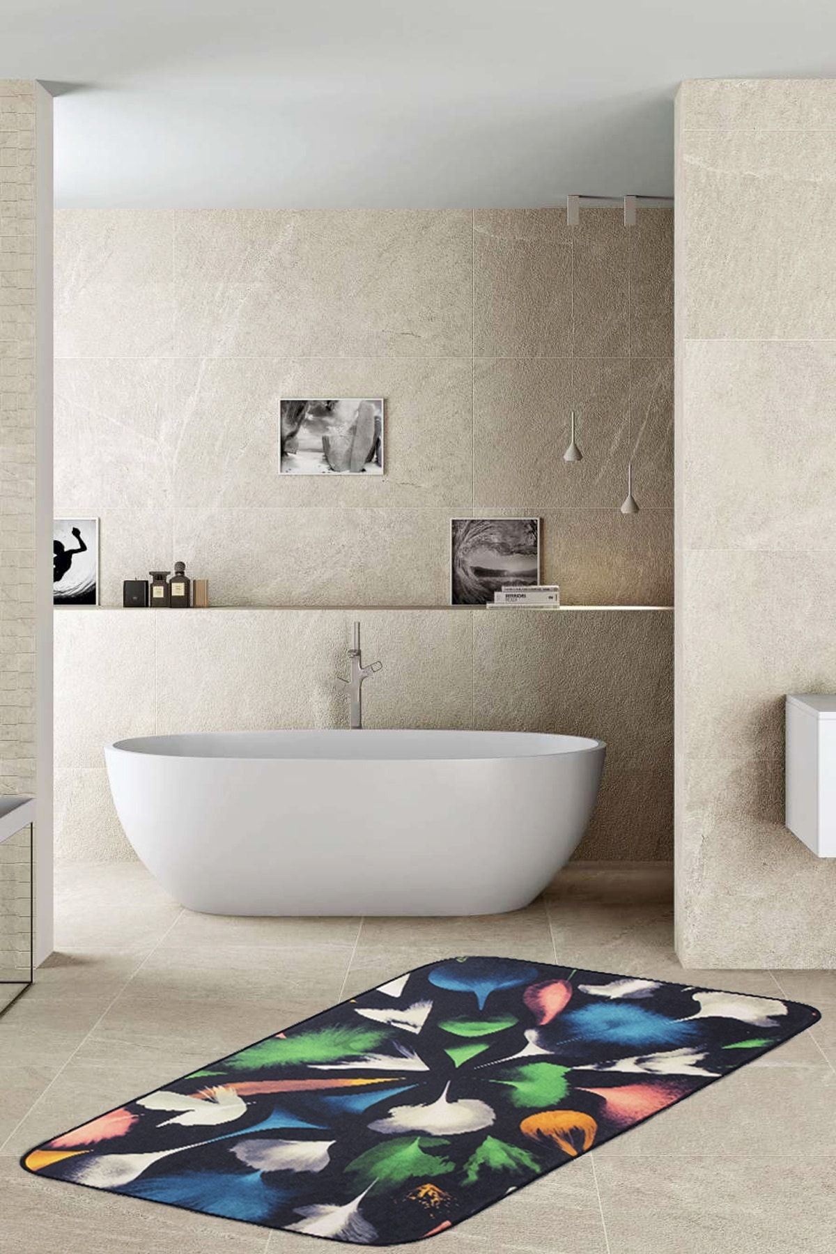 Kaymaz Taban Banyo Halısı Plume 75x125 cm