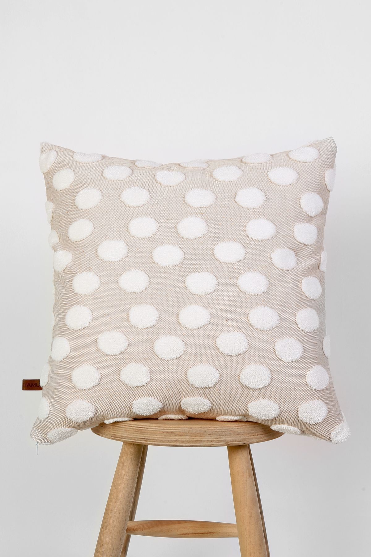 Jakarlı Kırlent 50x50 cm 4'lü Point Bej