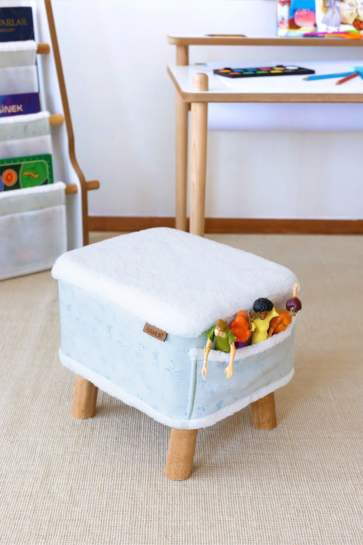 Dekoratif Puf/Tabure Cepli Kids Solid Ç.Yeşili