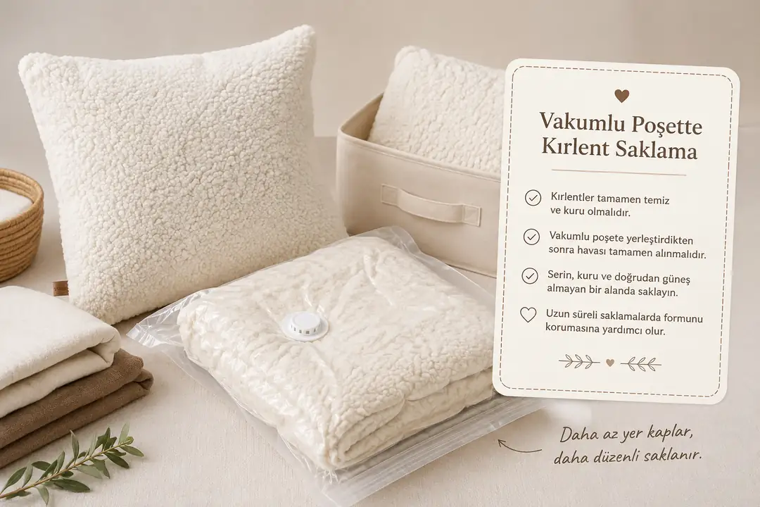 Vakumlu poşette saklanan HAMUR teddy dekoratif kırlent