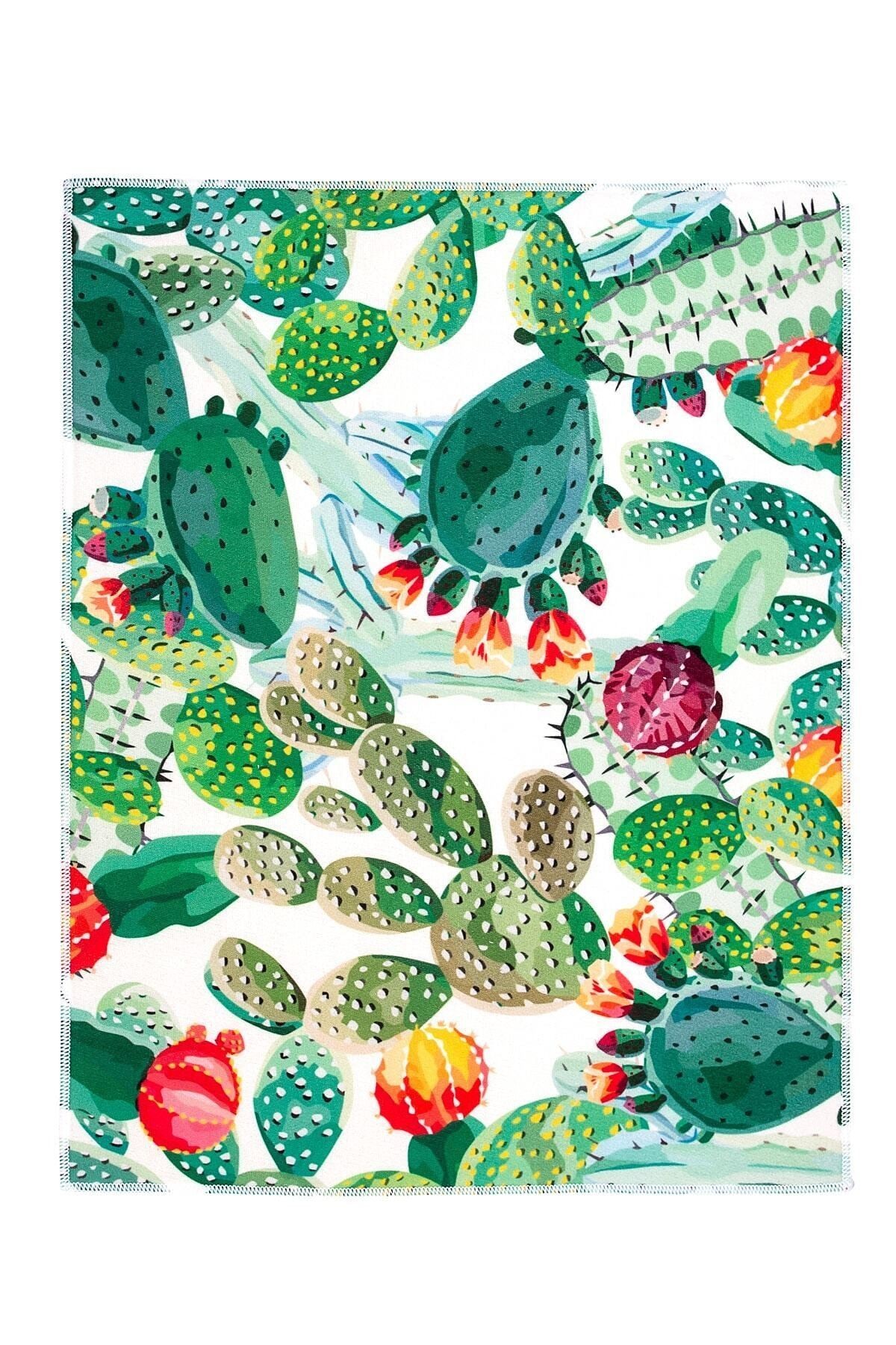 Baskılı Bulaşık Kurutma Matı 46x36 Cm Kurulama Bezi Örtüsü Mf-065 Yeşil