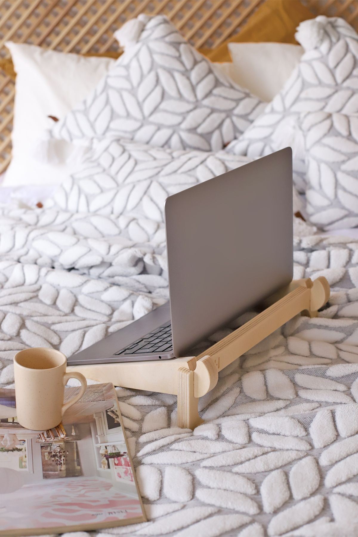 Taşınabilir Ahşap Dizüstü Bilgisayar Sehpası Notebook Standı Laptop Yükseltici Notebook Altlığı