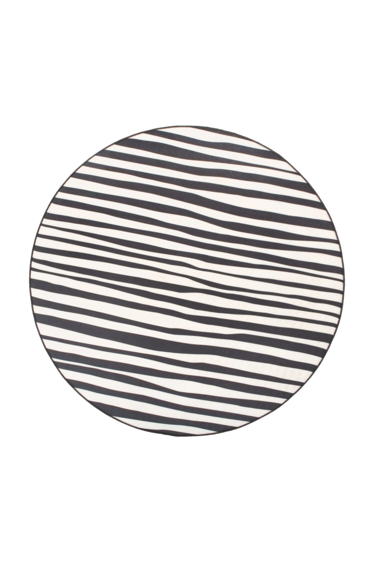Zebra Yuvarlak Halı 125x125 Cm Dekoratif Banyo Paspası