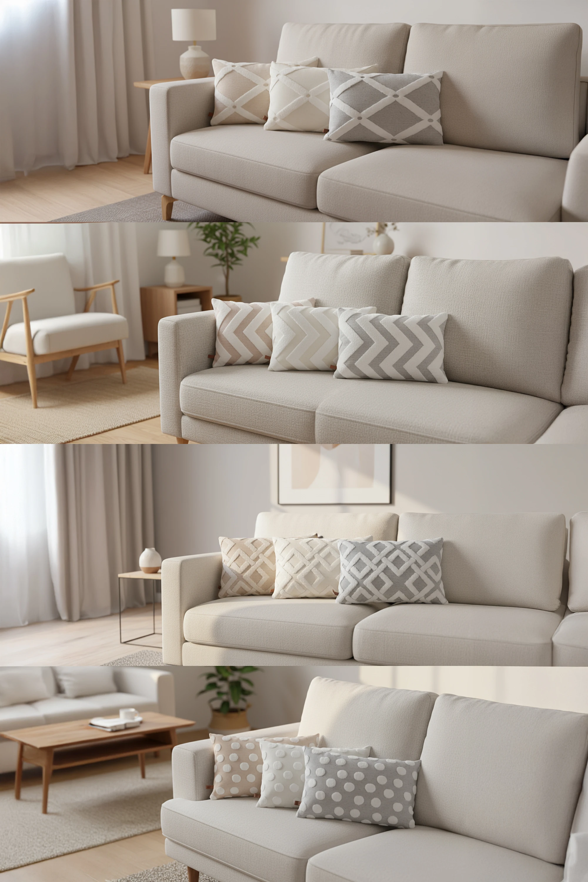 Bohem Punch Kırlent Kılıfı Mila Gri - 28x50 cm (T)