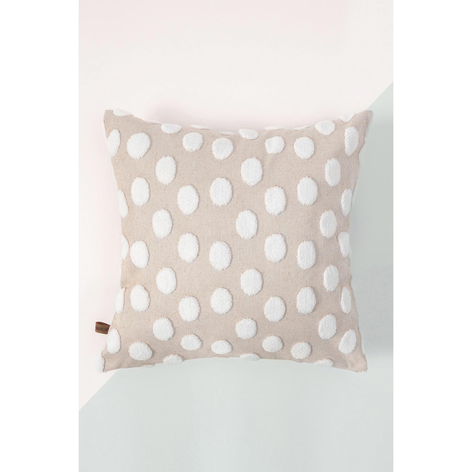Jakarlı Kırlent 55x55 cm 4'lü Point Bej