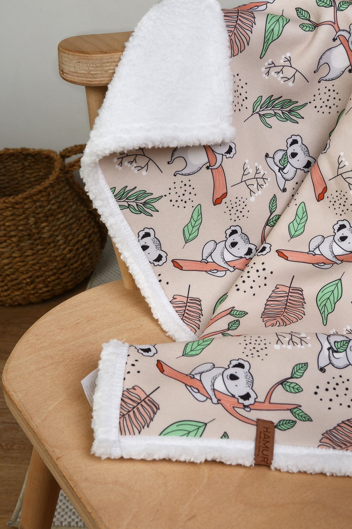 Fluffy Bebek Battaniyesi 80x100 Cm Koala Koyun Tüyü Battaniye