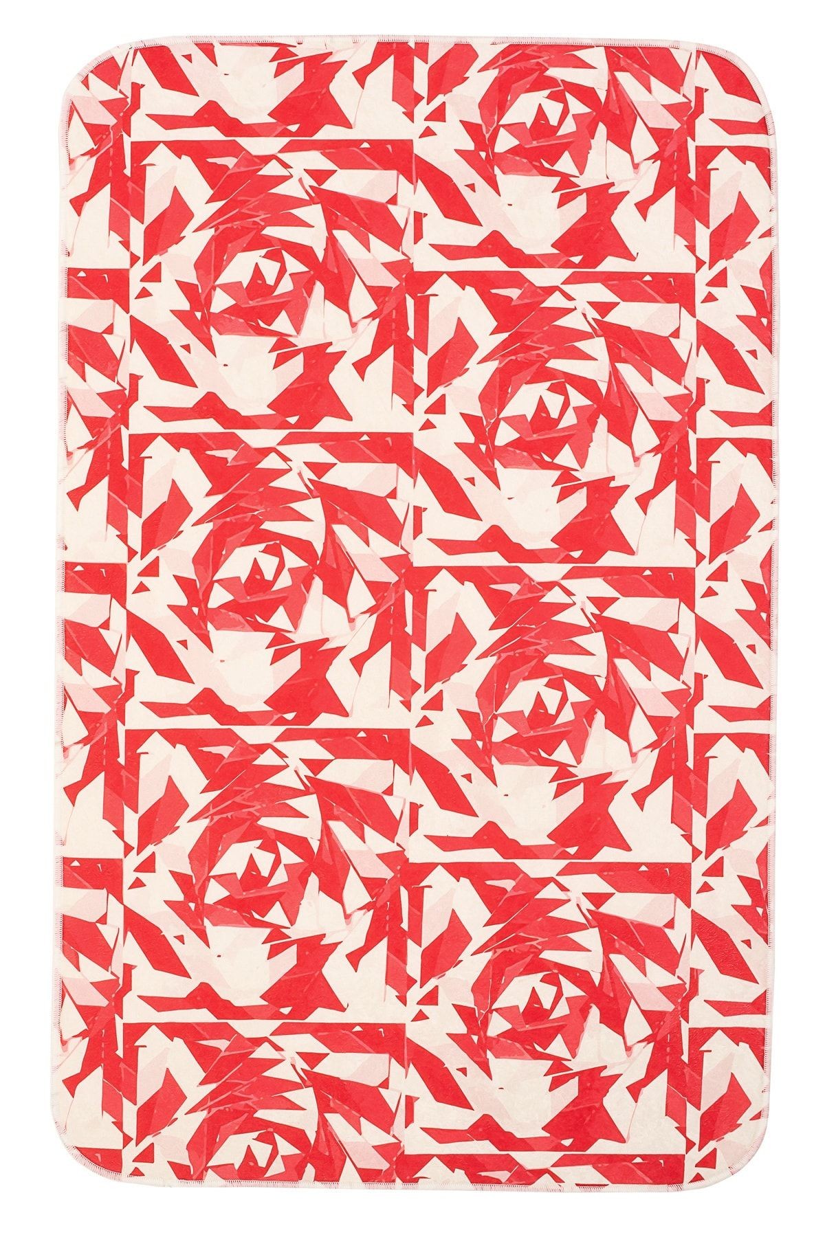 Rose 75x125 cm Banyo Kırmızı Paspası Kaymaz Taban Banyo Halısı