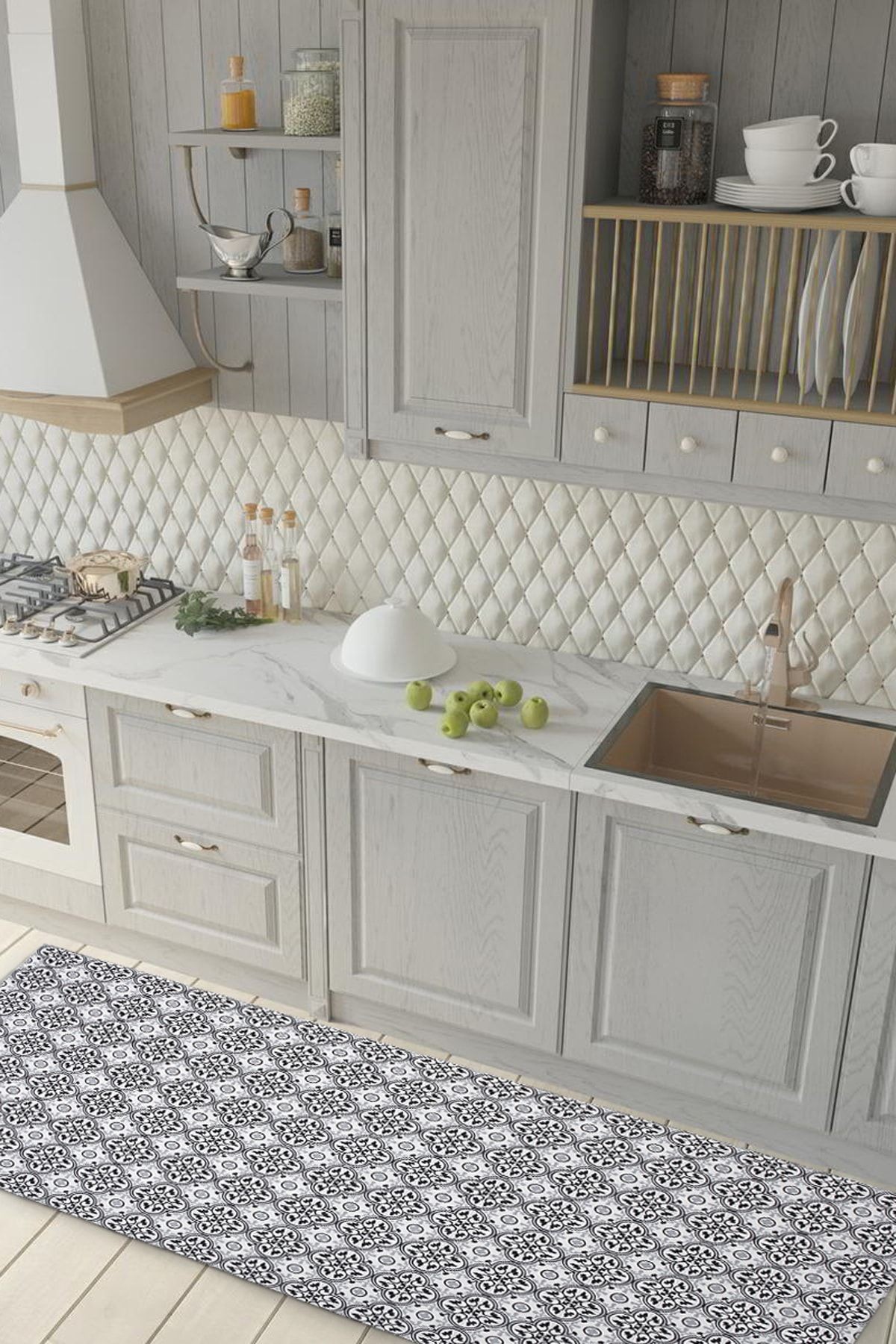 Tile Zemin Matı 75x150 Antre Hol Tezgah Önü Mutfak Paspası