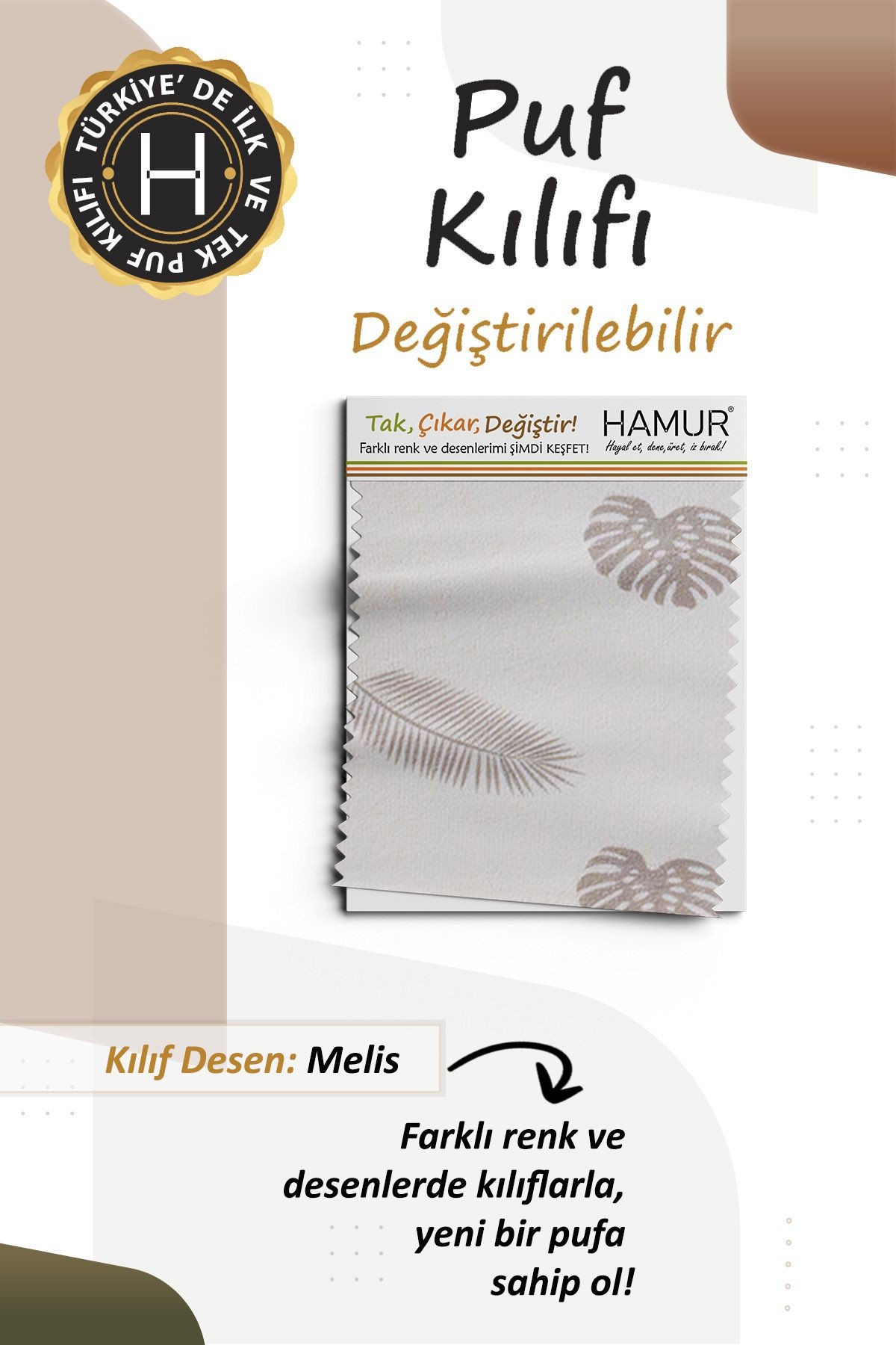 Tek kılıf Puf/Tabure Cepli Kids Melis