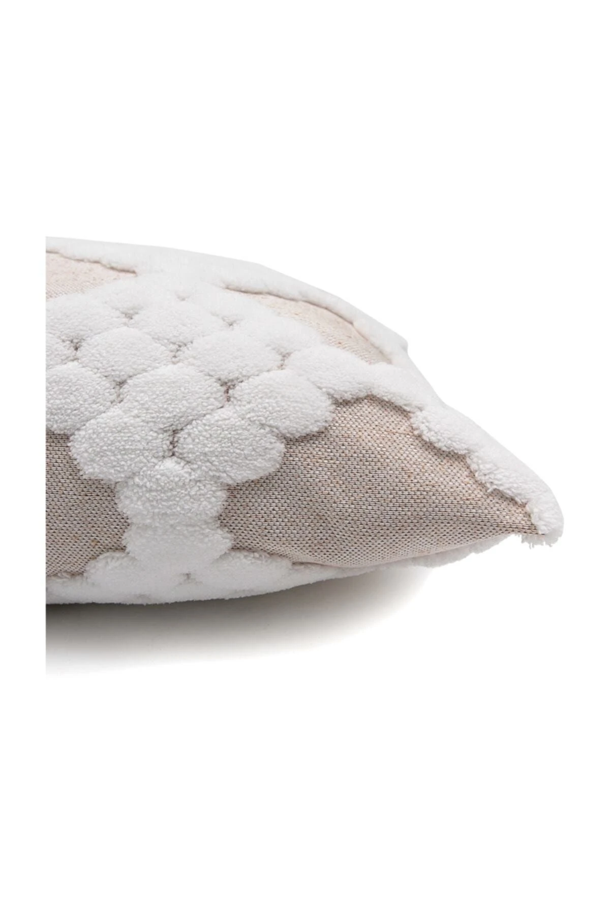 Bohem Punch Dikdörtgen Kırlent Kılıfı Latin Bej - 28x50 cm