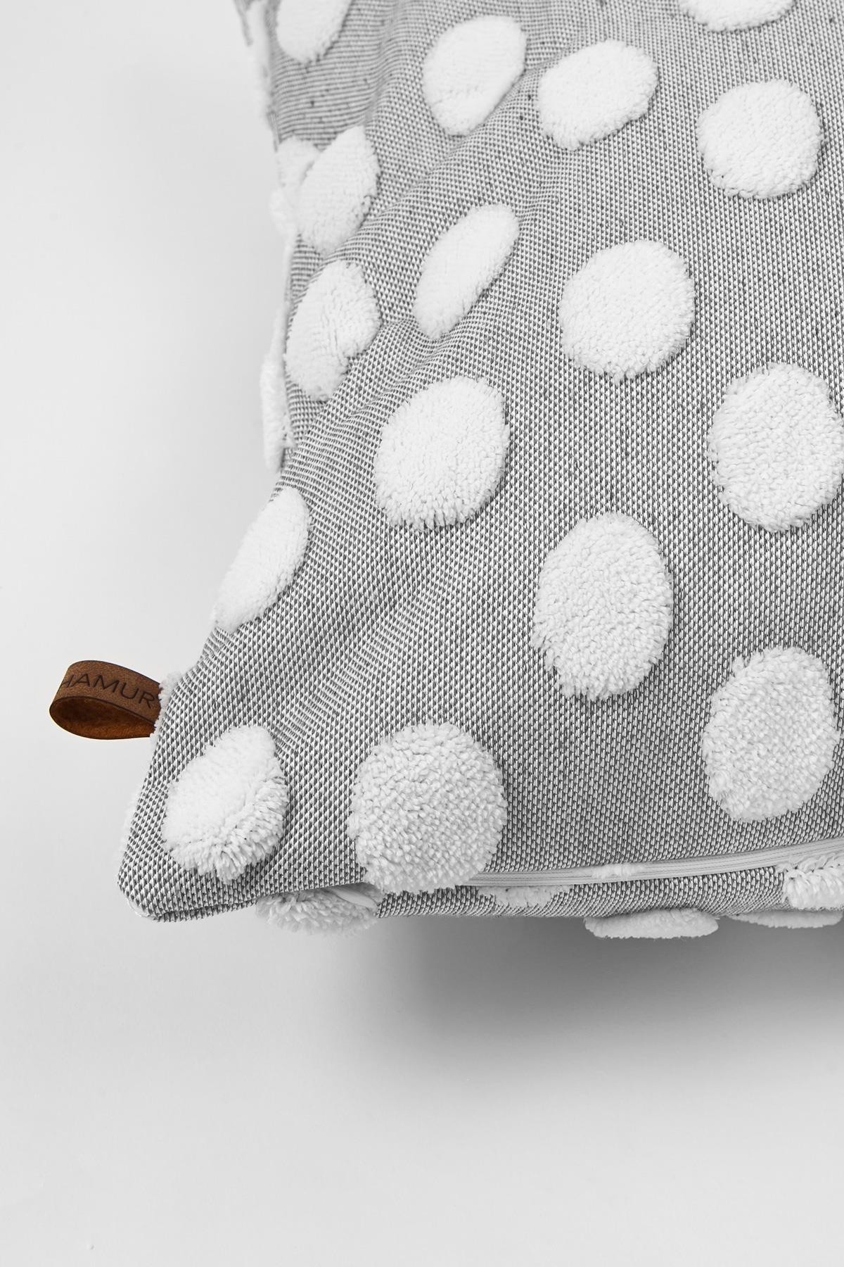 2'li Bohem Punch Kırlent Kılıfı Point Gri - 43x43 cm