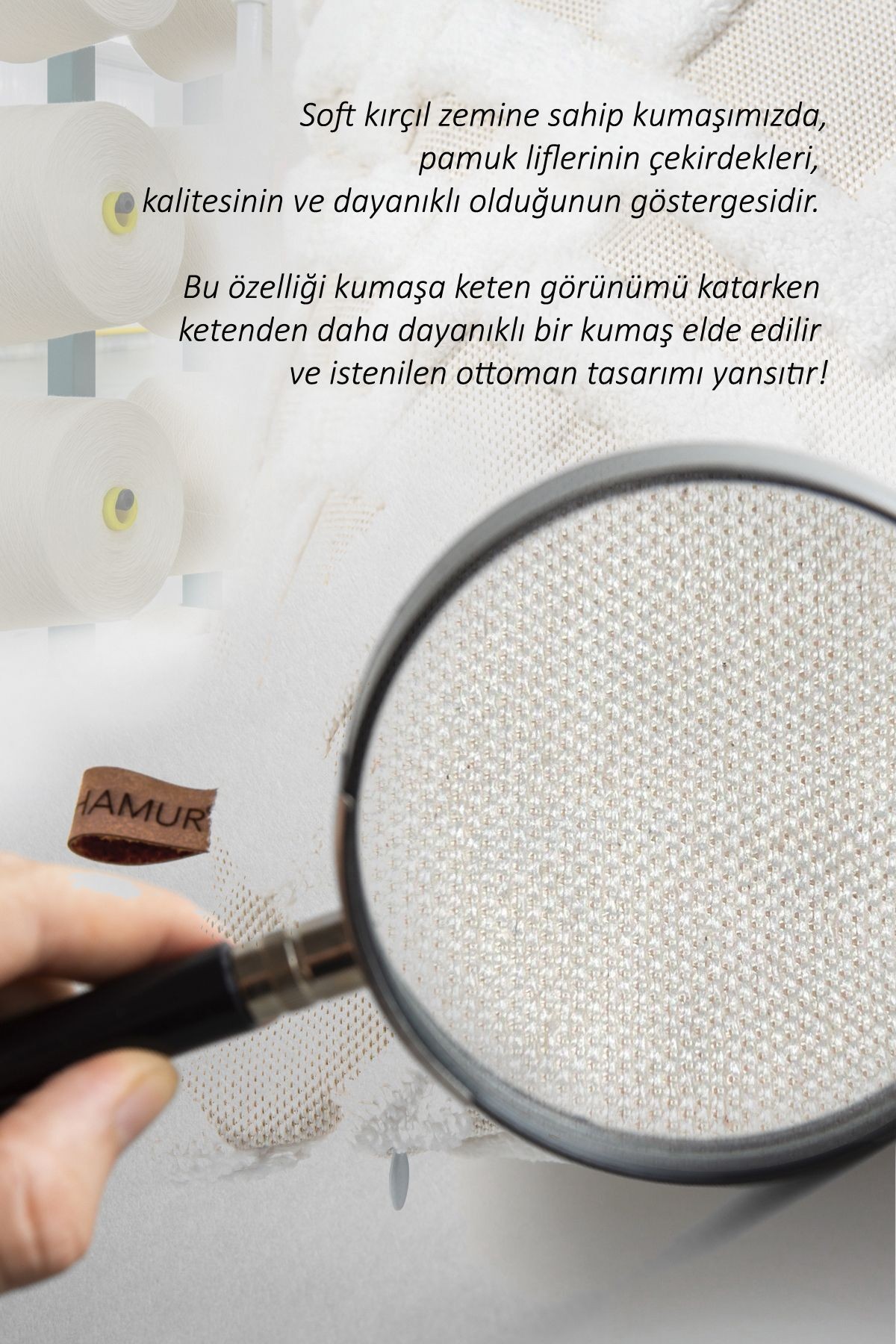 Bohem Özel Tasarım Punch Panç Desen Dekoratif Kırlent Kılıfı Mila Ekru 43x43 cm